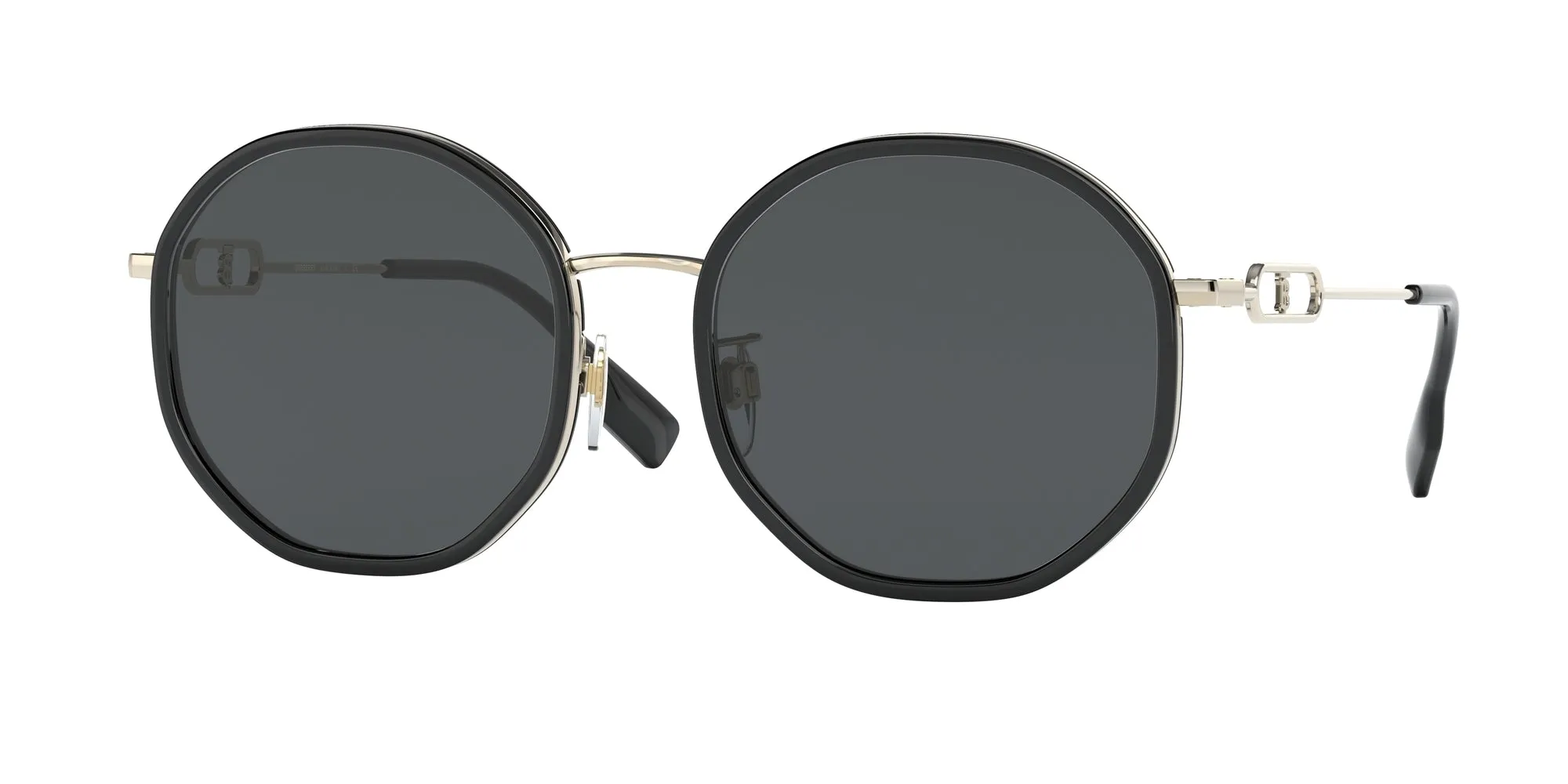 Burberry BE3127D 110987 Occhiali da sole Acciaio Nero Grigio Geometrica Normale - immagine 1