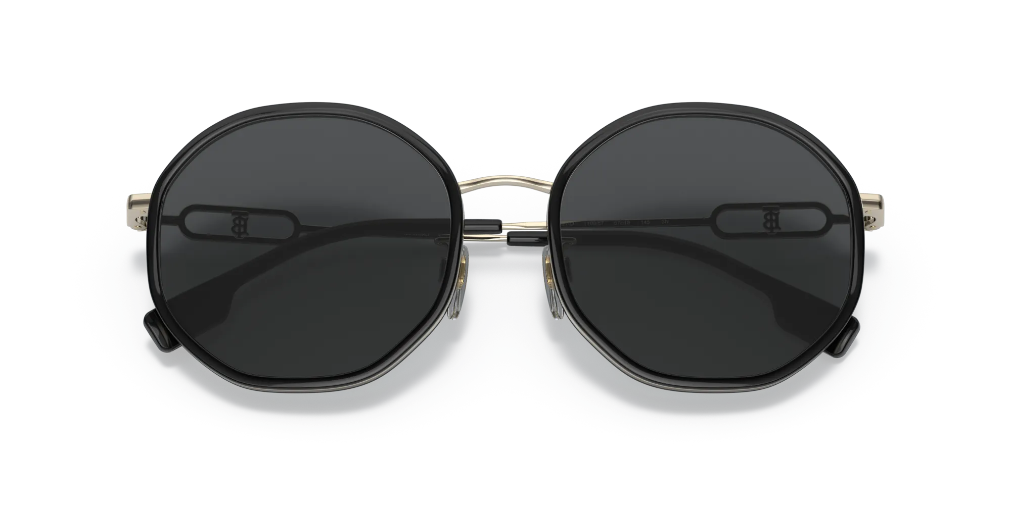 Burberry BE3127D 110987 Occhiali da sole Acciaio Nero Grigio Geometrica Normale - immagine 2