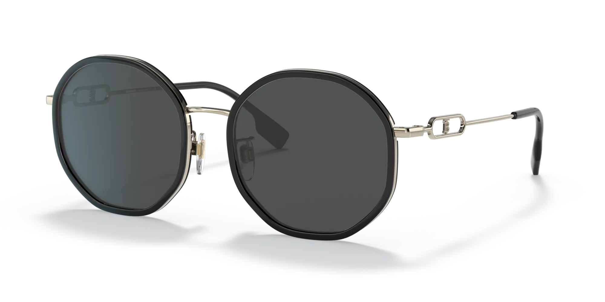 Burberry BE3127D 110987 Occhiali da sole Acciaio Nero Grigio Geometrica Normale - immagine 4