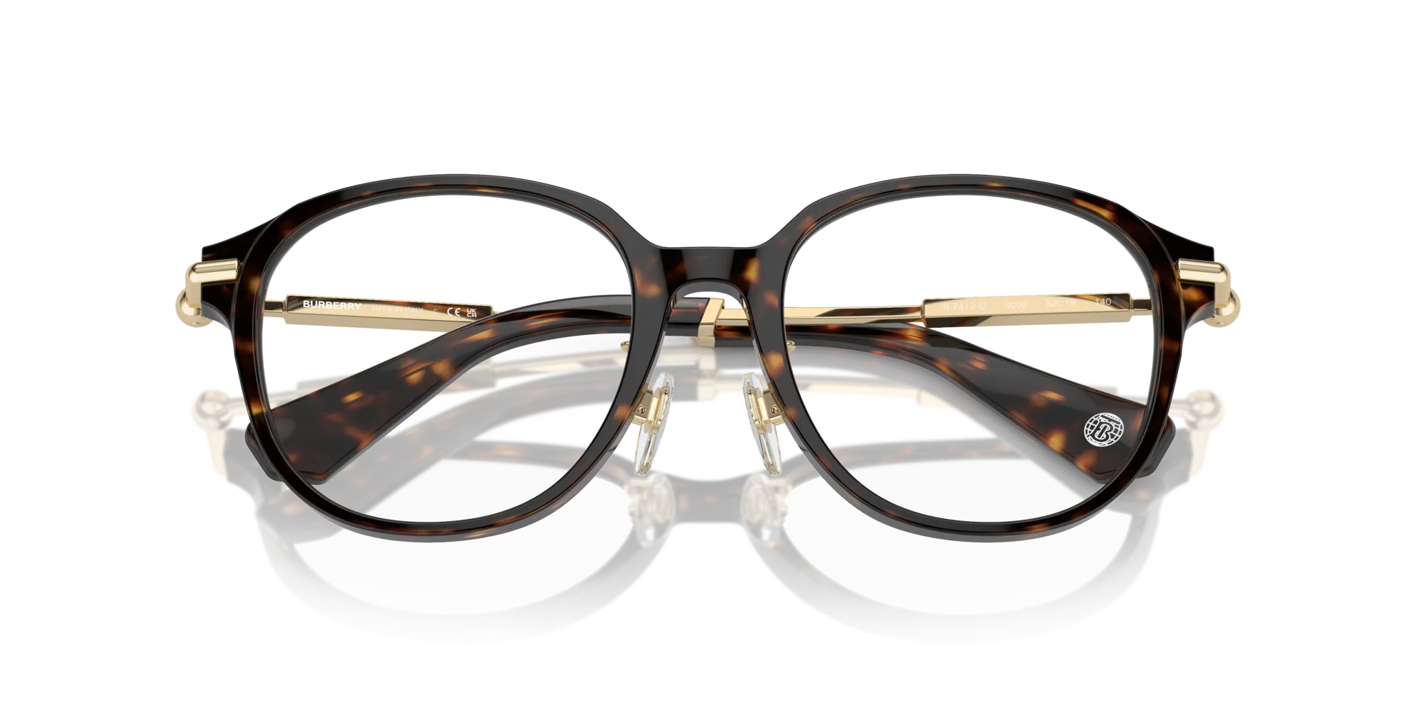Burberry BE2412D 3002 Montature da vista Acetato Marrone Rotonda Normale - immagine 2