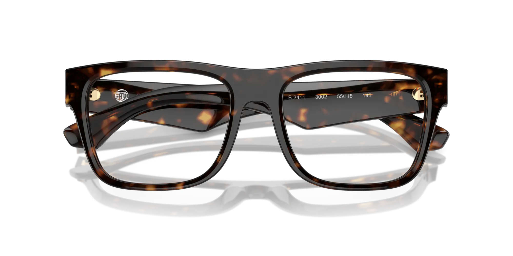 Burberry BE2411 3002 Montature da vista Acetato Marrone Trasparente Squadrata Normale - immagine 2