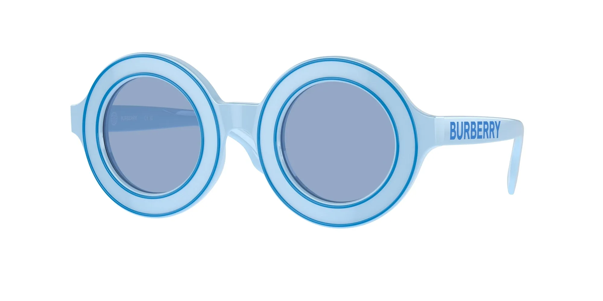 Burberry JB4386 404572 Occhiali da sole Acetato Blu Blu Rotonda Normale - immagine 1