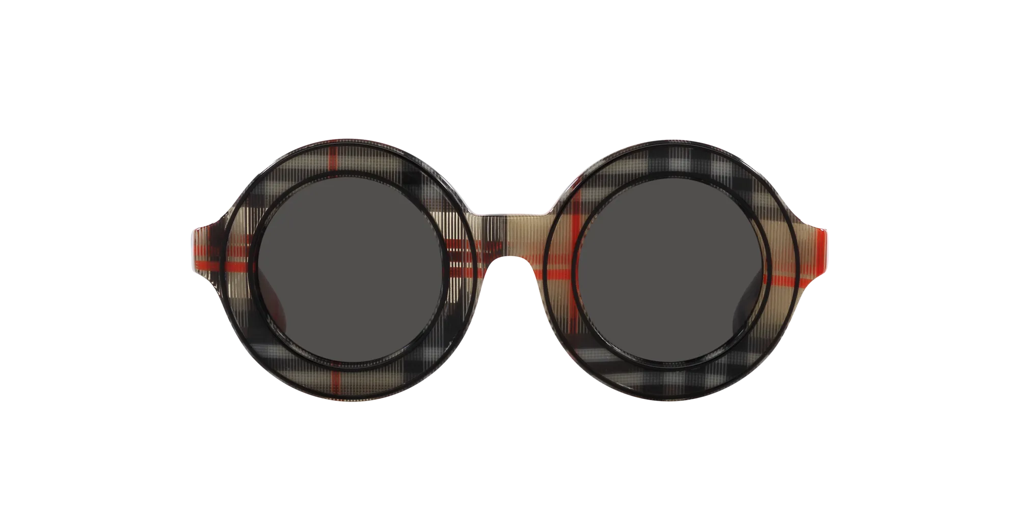 Burberry JB4386 377887 Occhiali da sole Acetato Marrone Grigio Rotonda Normale - immagine 2