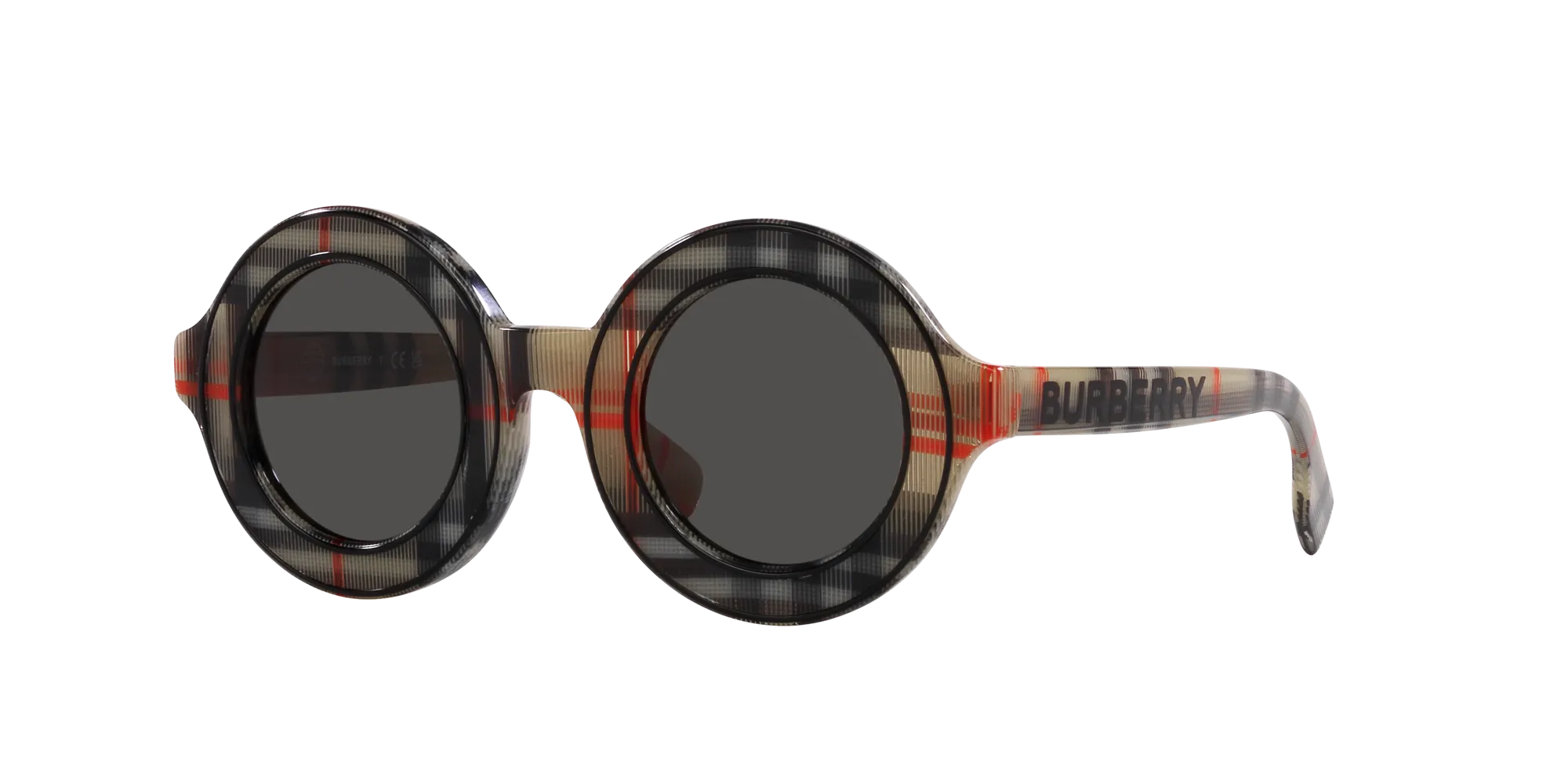 Burberry JB4386 377887 Occhiali da sole Acetato Marrone Grigio Rotonda Normale - immagine 3