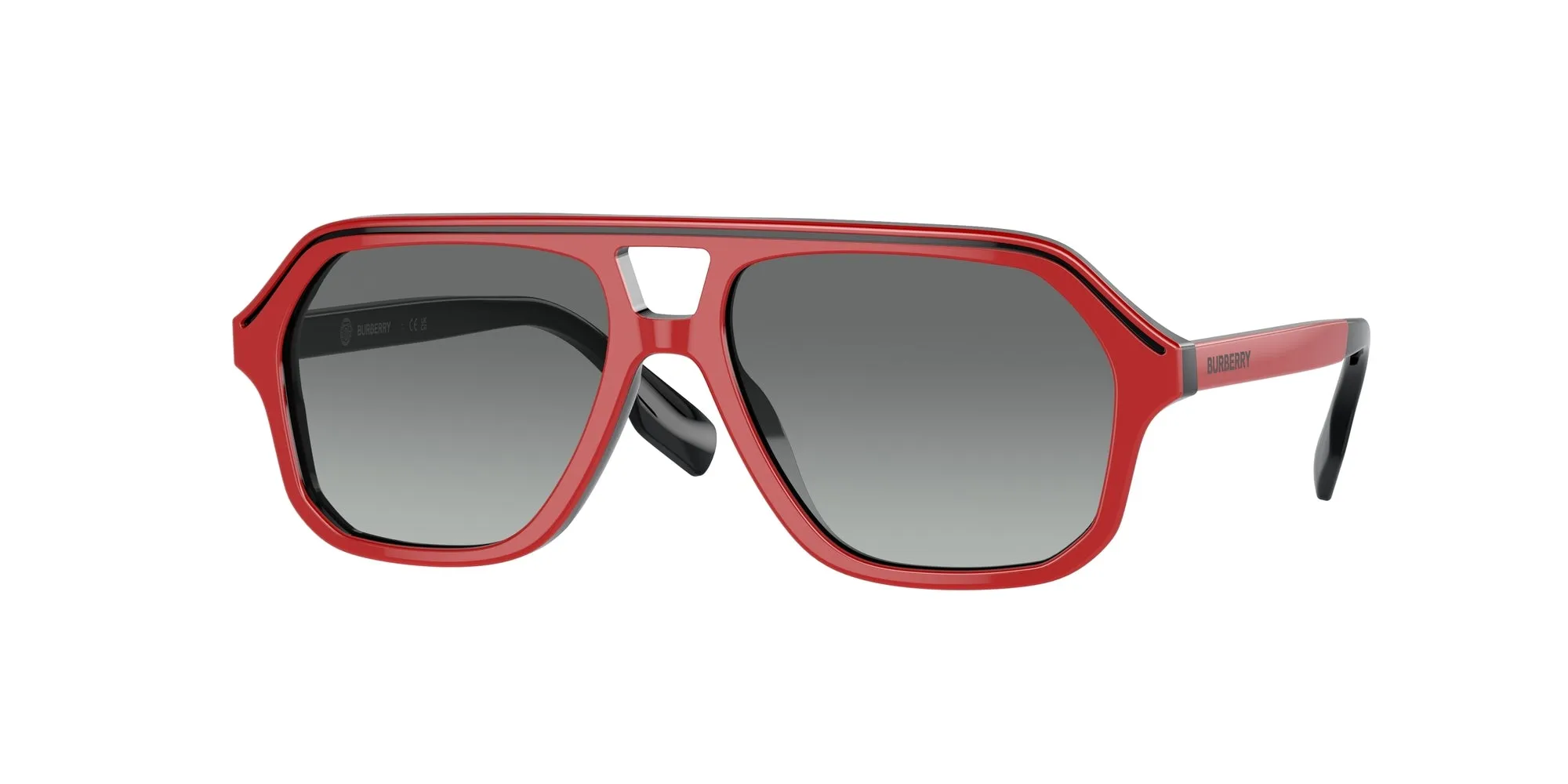 Burberry JB4340 396311 Occhiali da sole Acetato Rosso Grigio Geometrica Normale Sfumato - immagine 1
