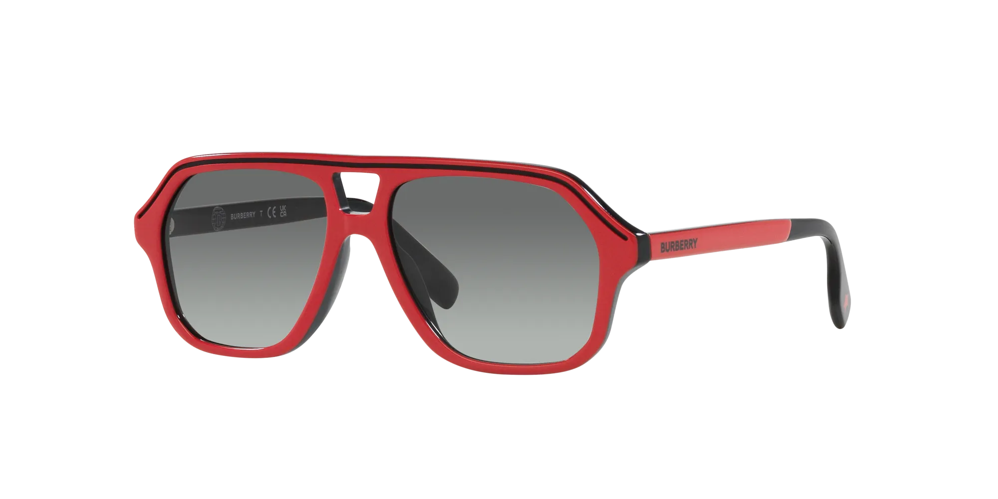 Burberry JB4340 396311 Occhiali da sole Acetato Rosso Grigio Geometrica Normale Sfumato - immagine 3