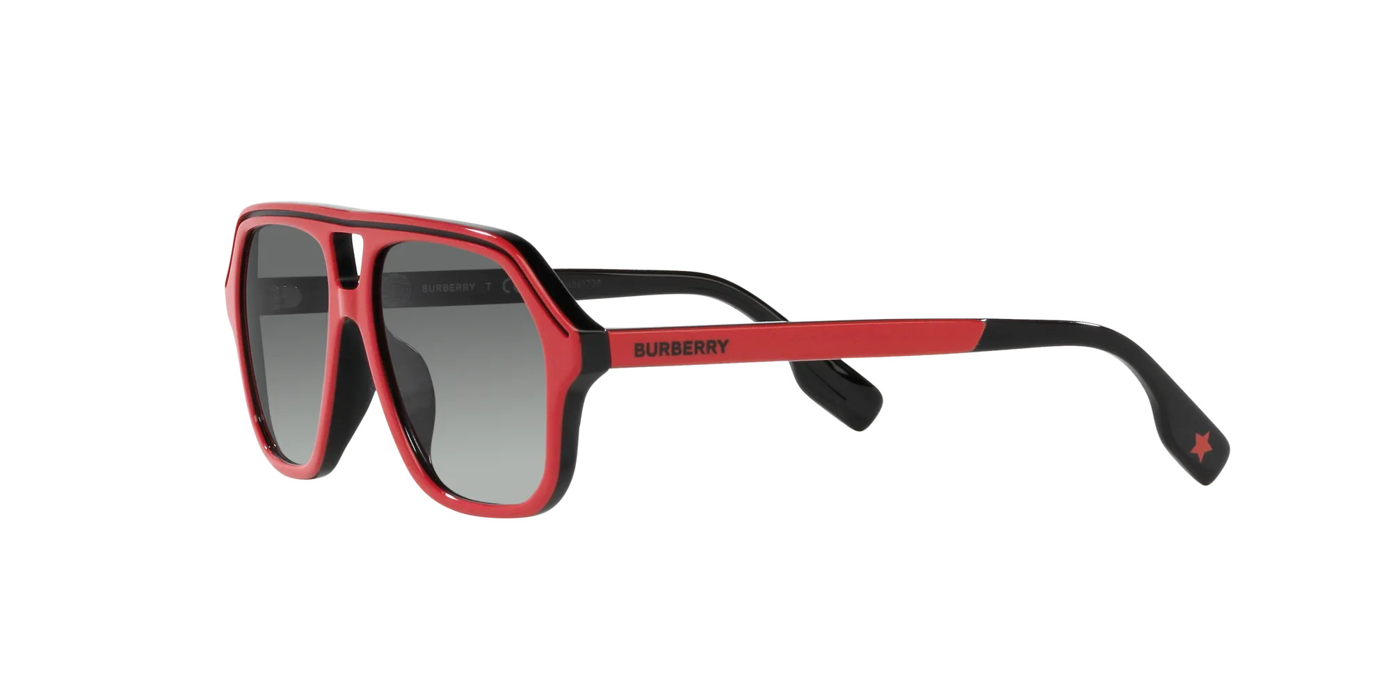 Burberry JB4340 396311 Occhiali da sole Acetato Rosso Grigio Geometrica Normale Sfumato - immagine 4