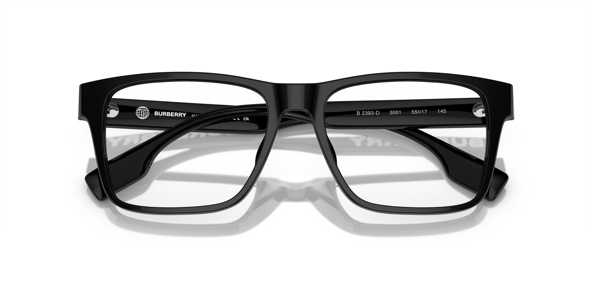 Burberry BE2393D 3001 Montature da vista Acetato Nero Squadrata Normale - immagine 2