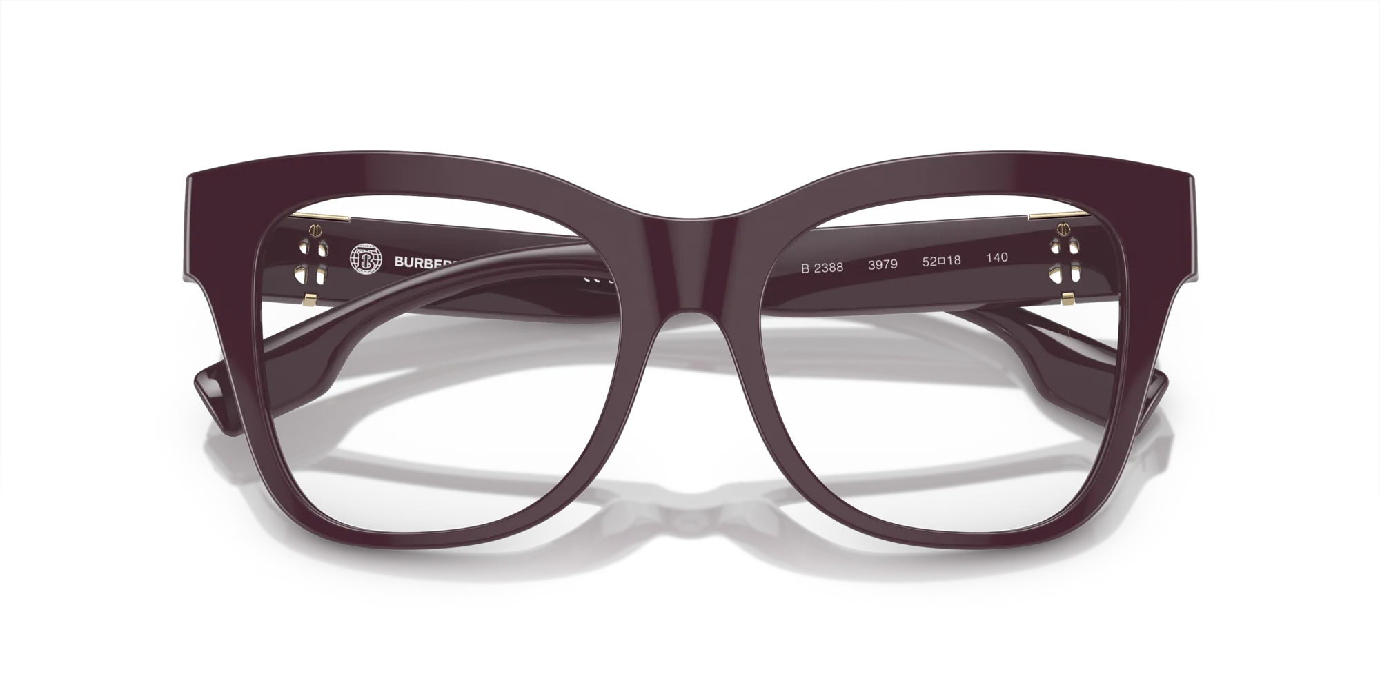Burberry BE2388 3979 Montature da vista Acetato Rosso Squadrata Normale - immagine 2