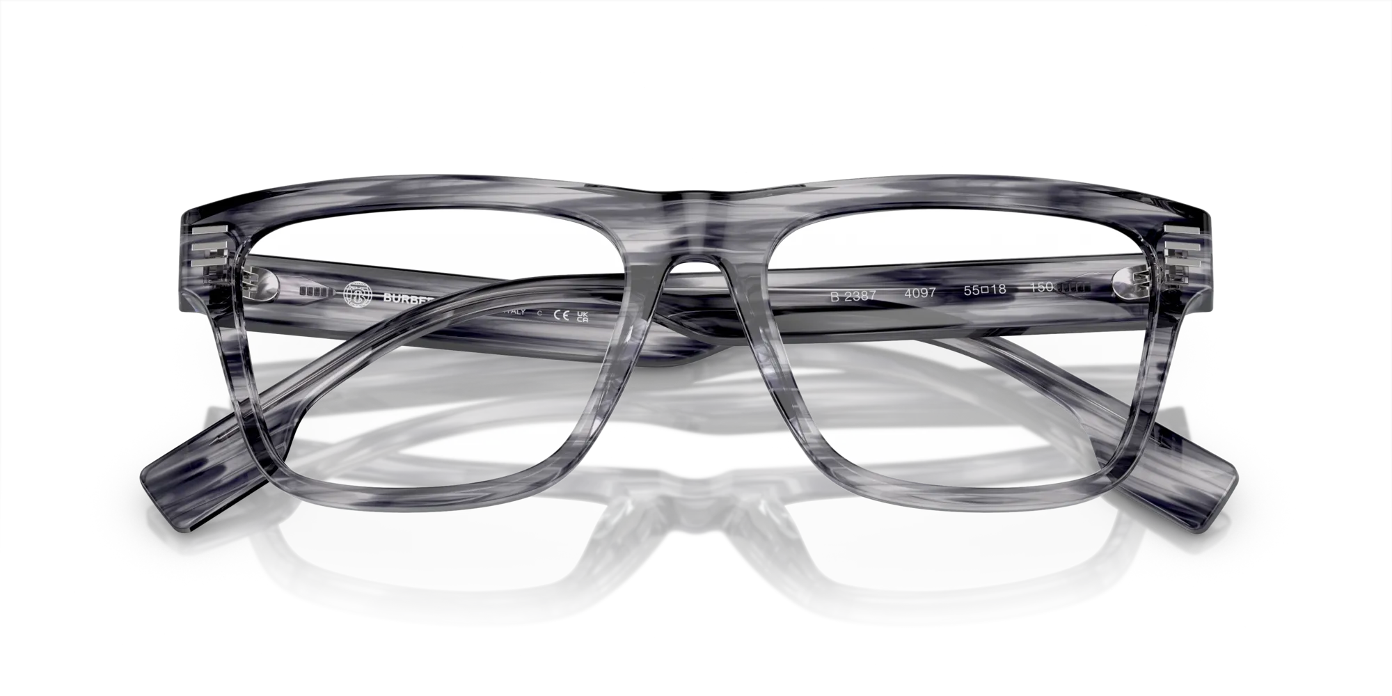 Burberry BE2387 4097 Montature da vista Acetato Grigio Squadrata Normale - immagine 2