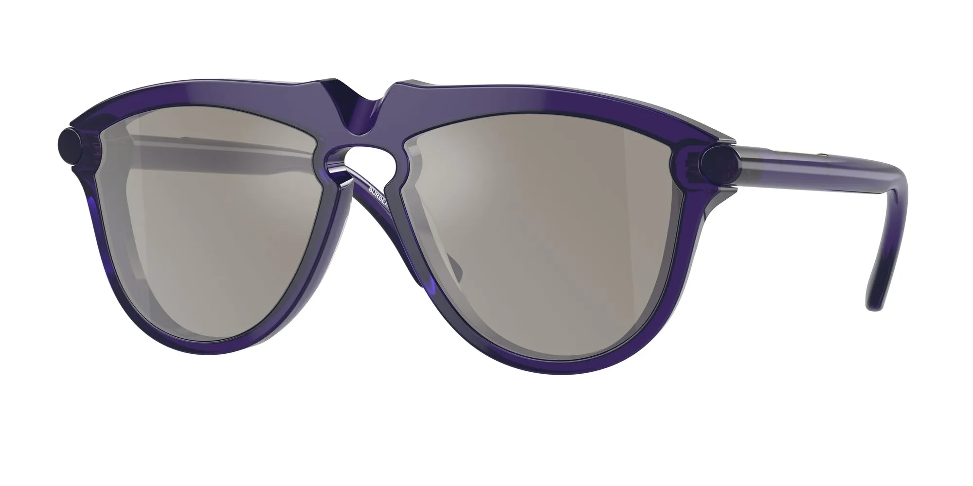 Burberry BE4417U 41056G Occhiali da sole Acetato Viola Grigio Pilot Specchiate - immagine 1