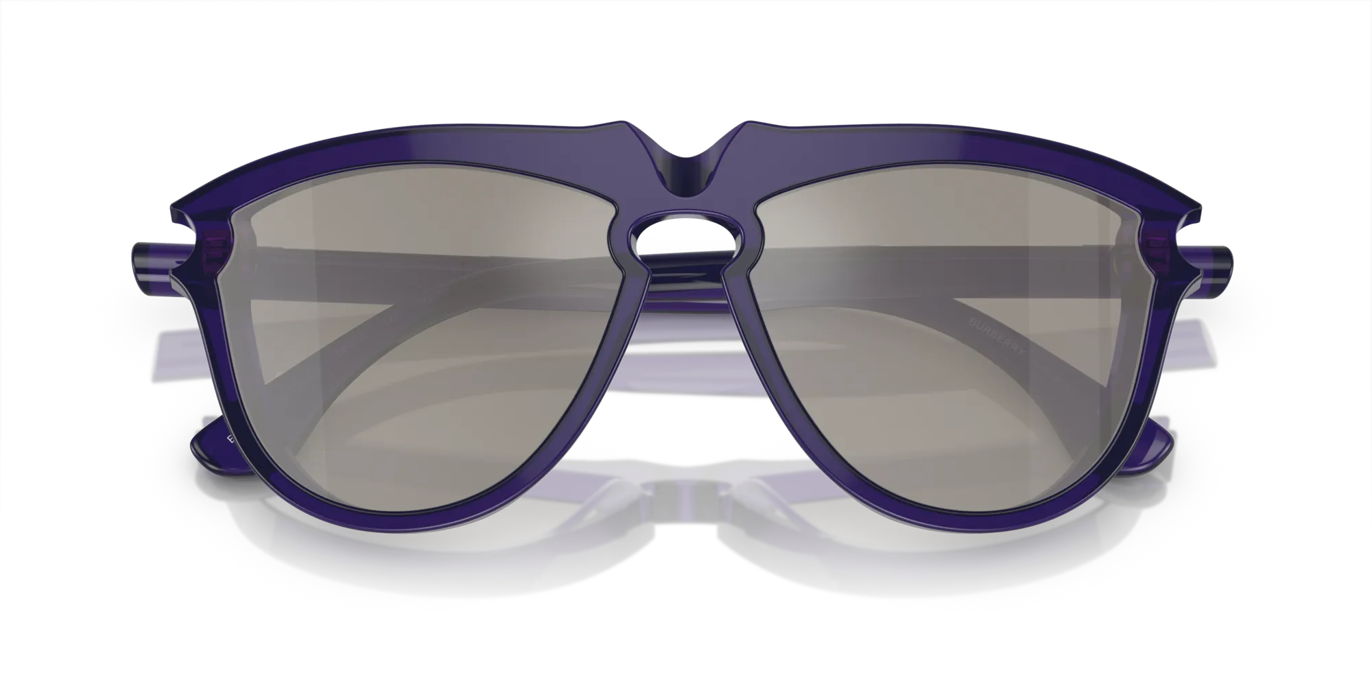 Burberry BE4417U 41056G Occhiali da sole Acetato Viola Grigio Pilot Specchiate - immagine 2