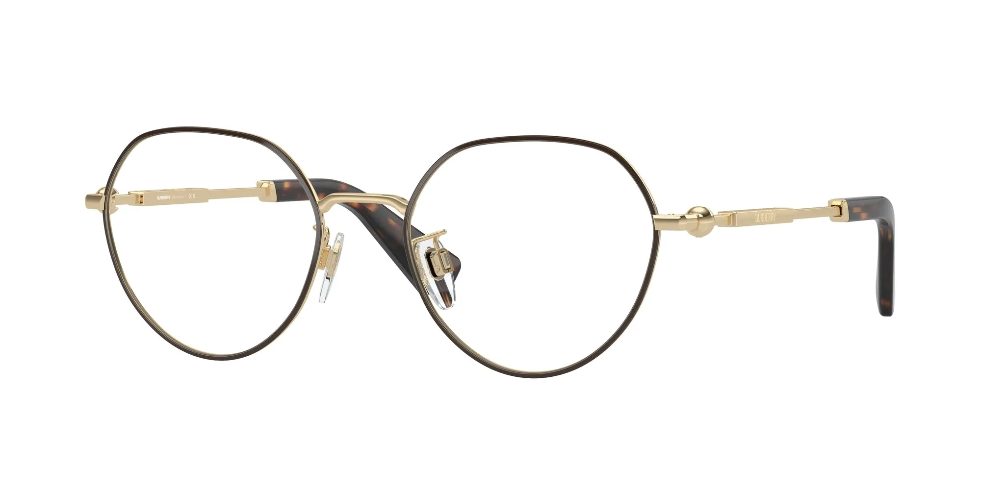 Burberry BE1388D 1109 Montature da vista Metallo Marrone Rotonda Normale - immagine 1