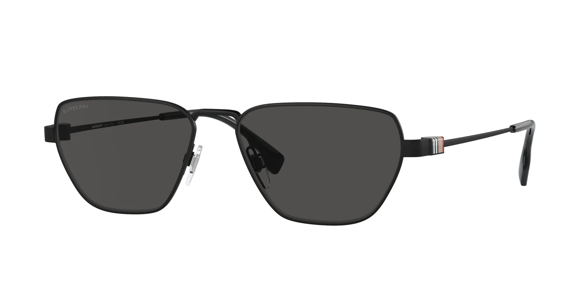 Burberry BE3146 100787 Occhiali da sole Metallo Nero Grigio Geometrica Normale - immagine 1