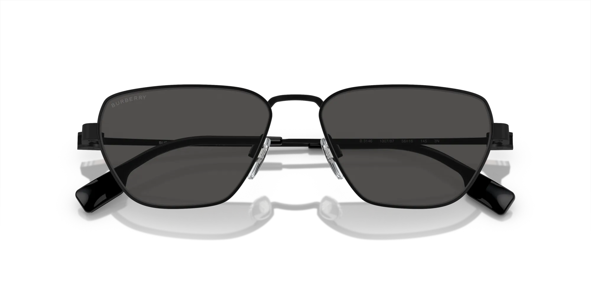 Burberry BE3146 100787 Occhiali da sole Metallo Nero Grigio Geometrica Normale - immagine 2