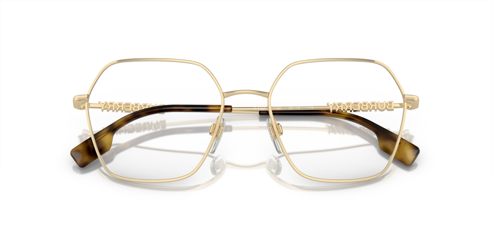 Burberry BE1381 1109 Montature da vista Acciaio Oro Trasparente Geometrica Normale - immagine 2