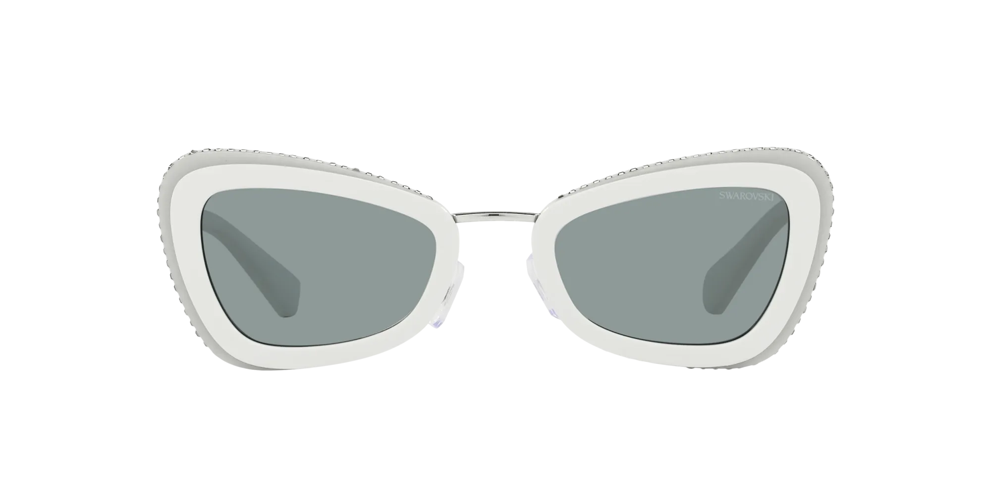 Swarovski SK6012 1012/1 Occhiali da sole Acetato Bianco Grigio Geometrica Normale - immagine 2