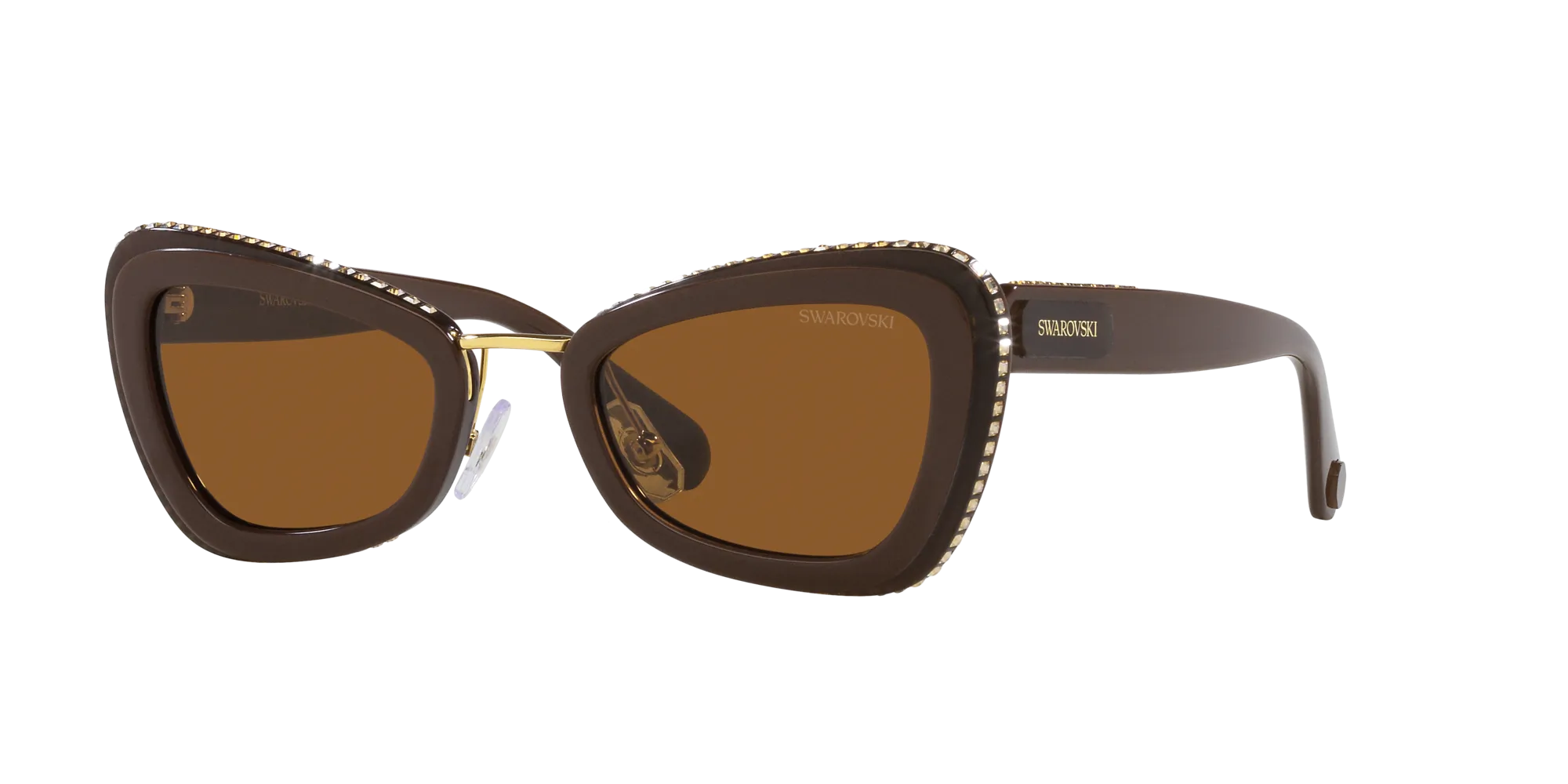 Swarovski SK6012 101173 Occhiali da sole Acetato Marrone Marrone Geometrica Normale - immagine 3