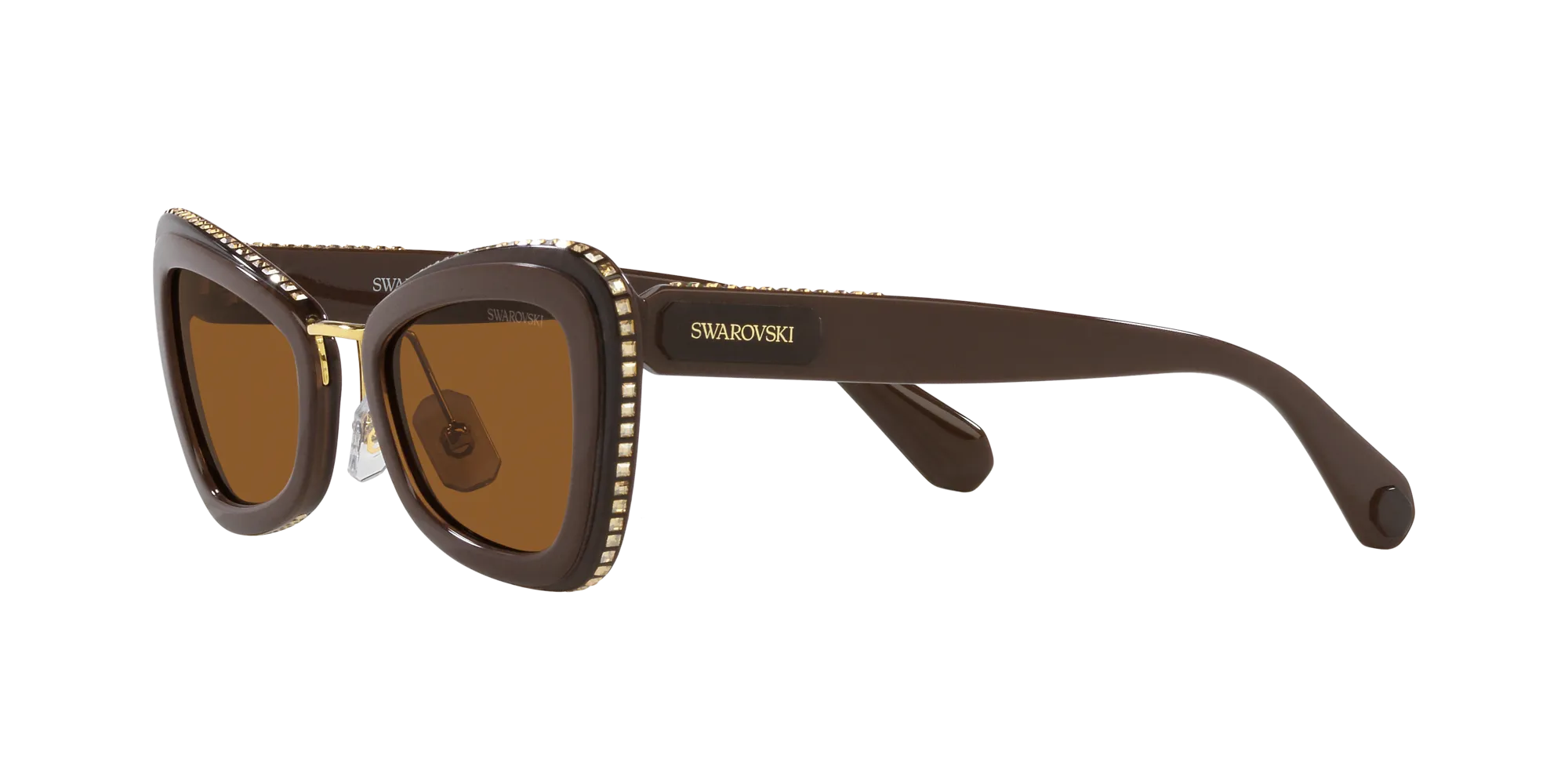 Swarovski SK6012 101173 Occhiali da sole Acetato Marrone Marrone Geometrica Normale - immagine 4