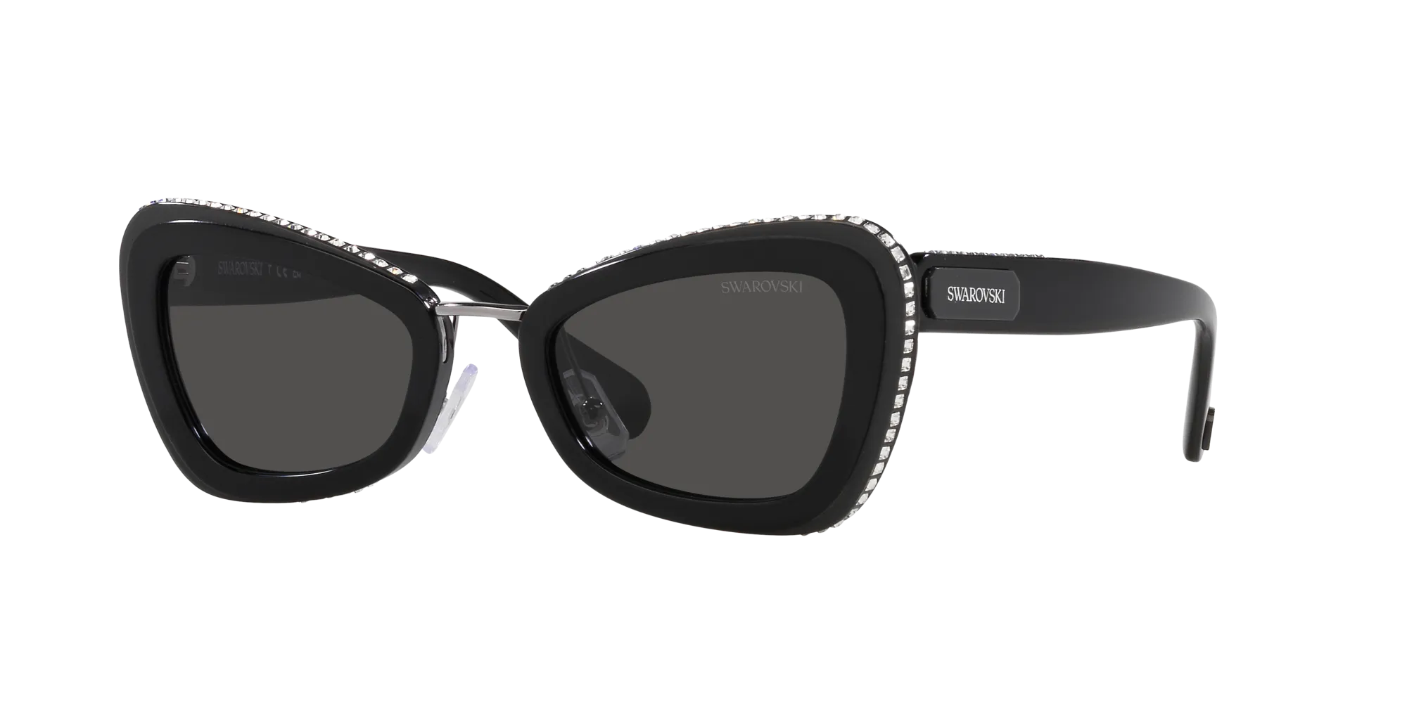 Swarovski SK6012 101087 Occhiali da sole Acetato Nero Grigio Geometrica Normale - immagine 3
