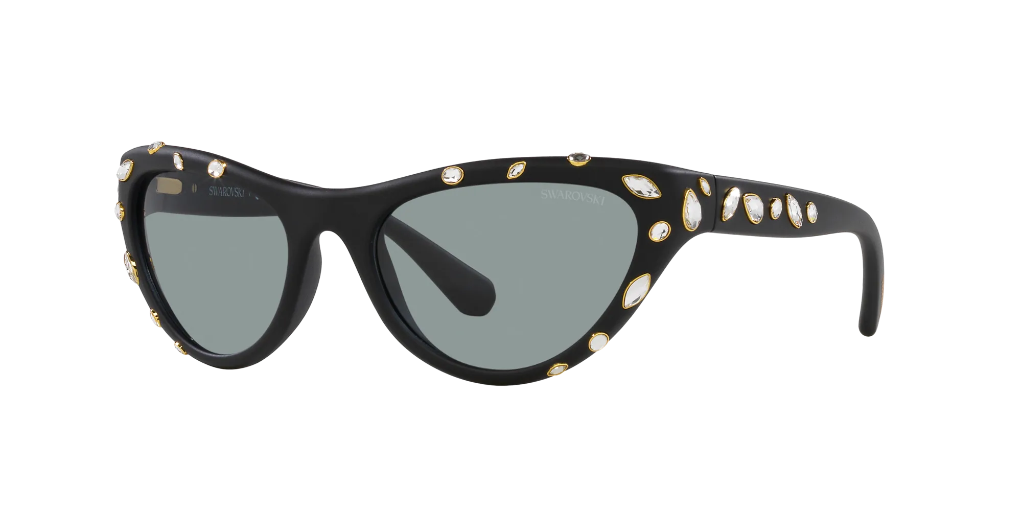 Swarovski SK6007 1020/1 Occhiali da sole Iniettato Nero Grigio Cat Eye Normale - immagine 3