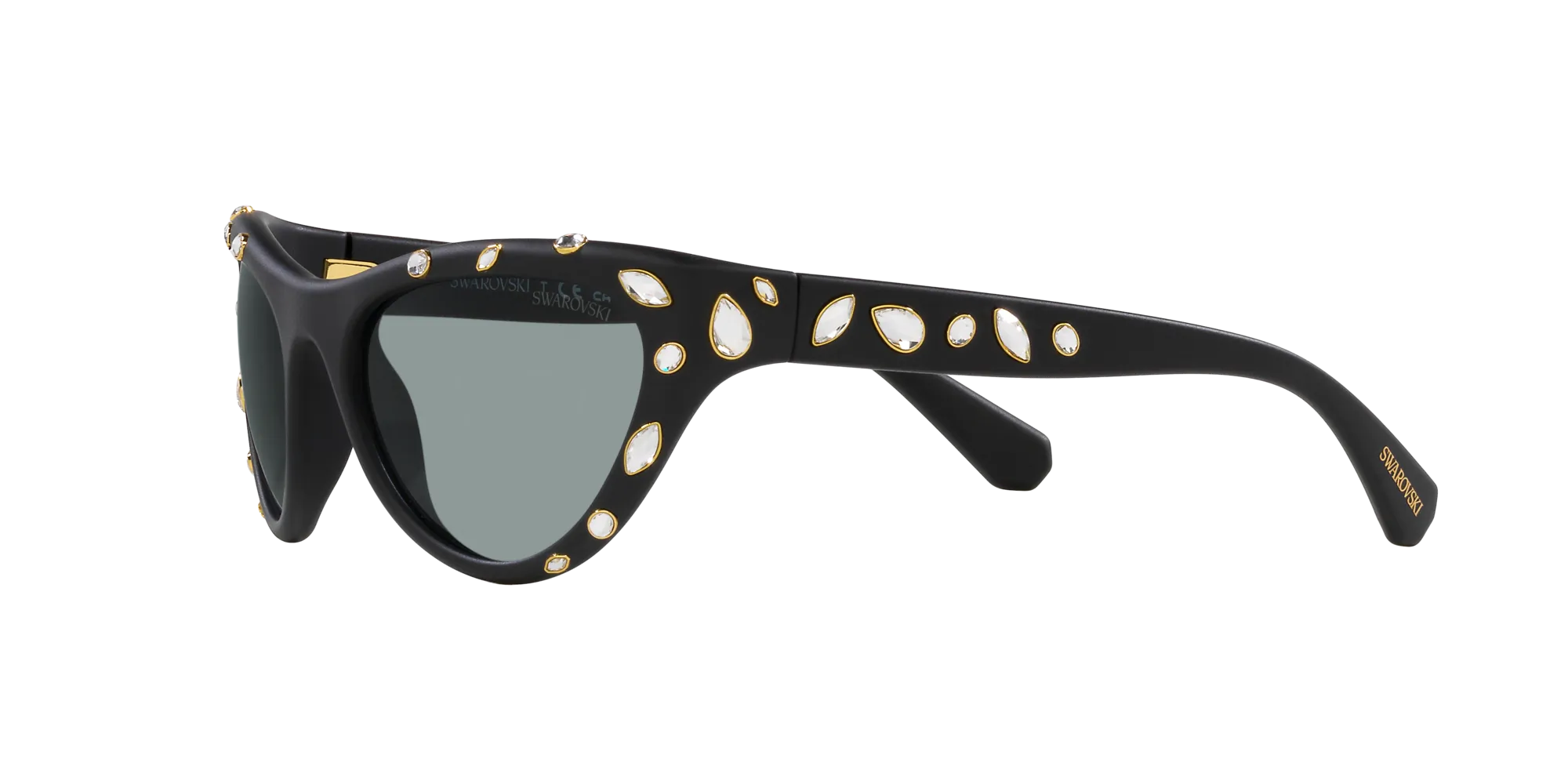 Swarovski SK6007 1020/1 Occhiali da sole Iniettato Nero Grigio Cat Eye Normale - immagine 4