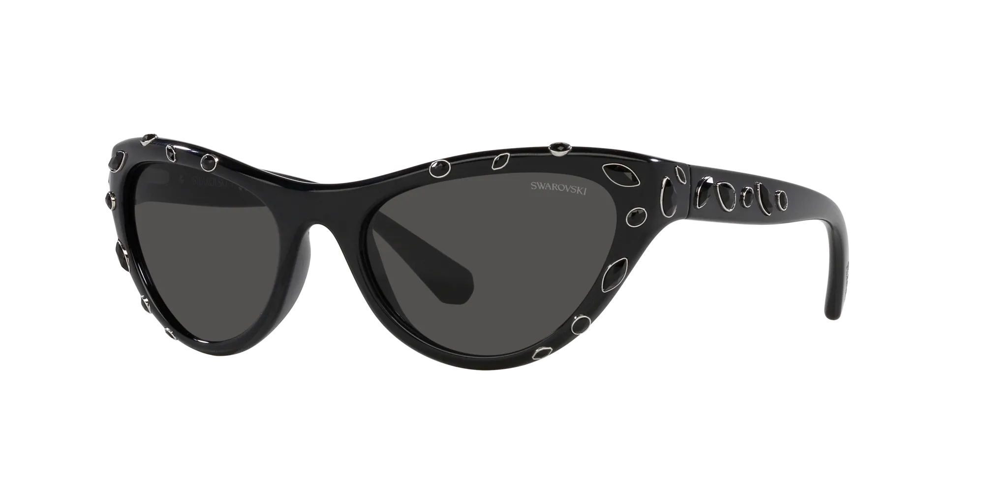 Swarovski SK6007 100187 Occhiali da sole Iniettato Nero Grigio Cat Eye Normale - immagine 3