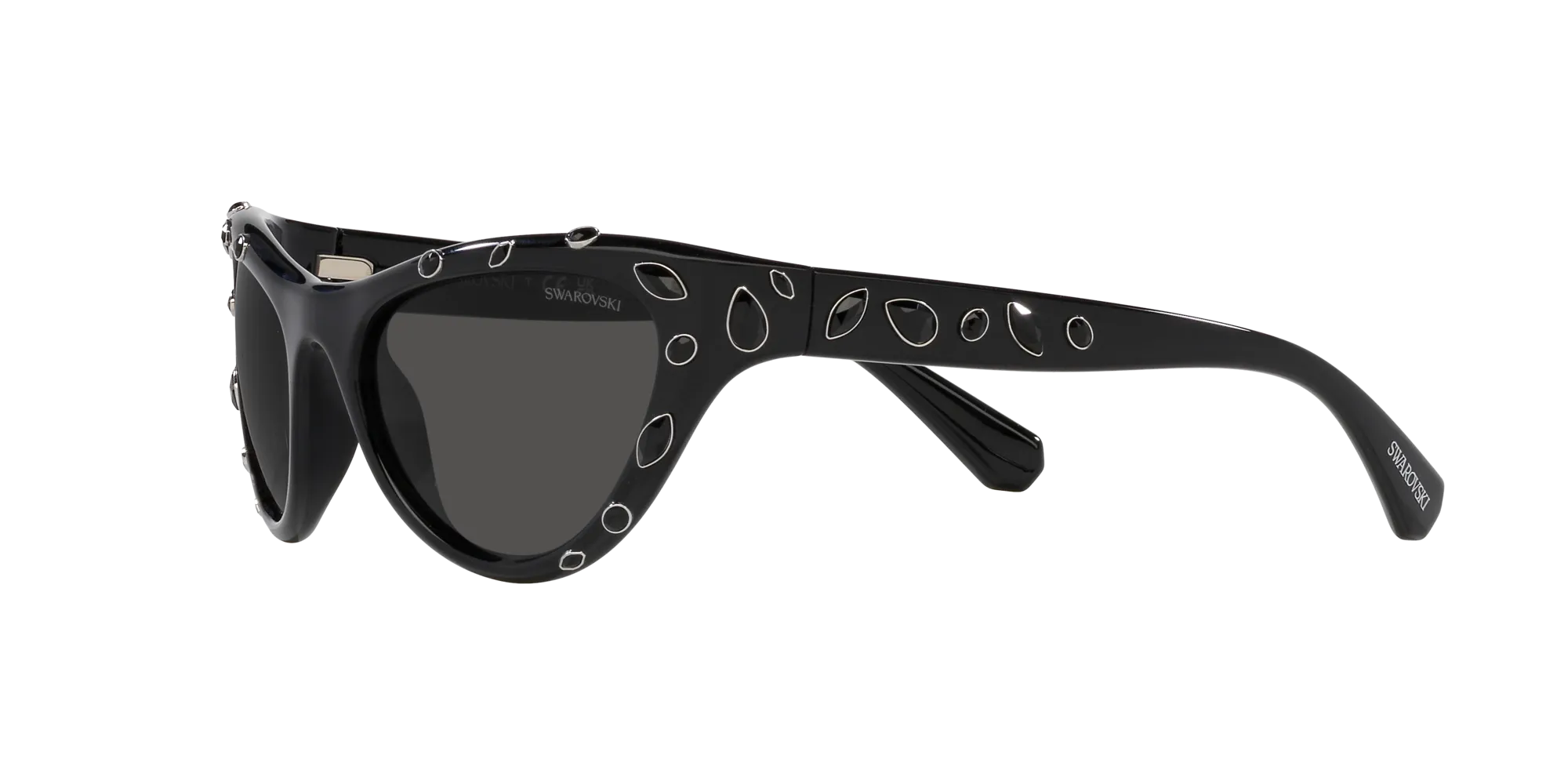 Swarovski SK6007 100187 Occhiali da sole Iniettato Nero Grigio Cat Eye Normale - immagine 4