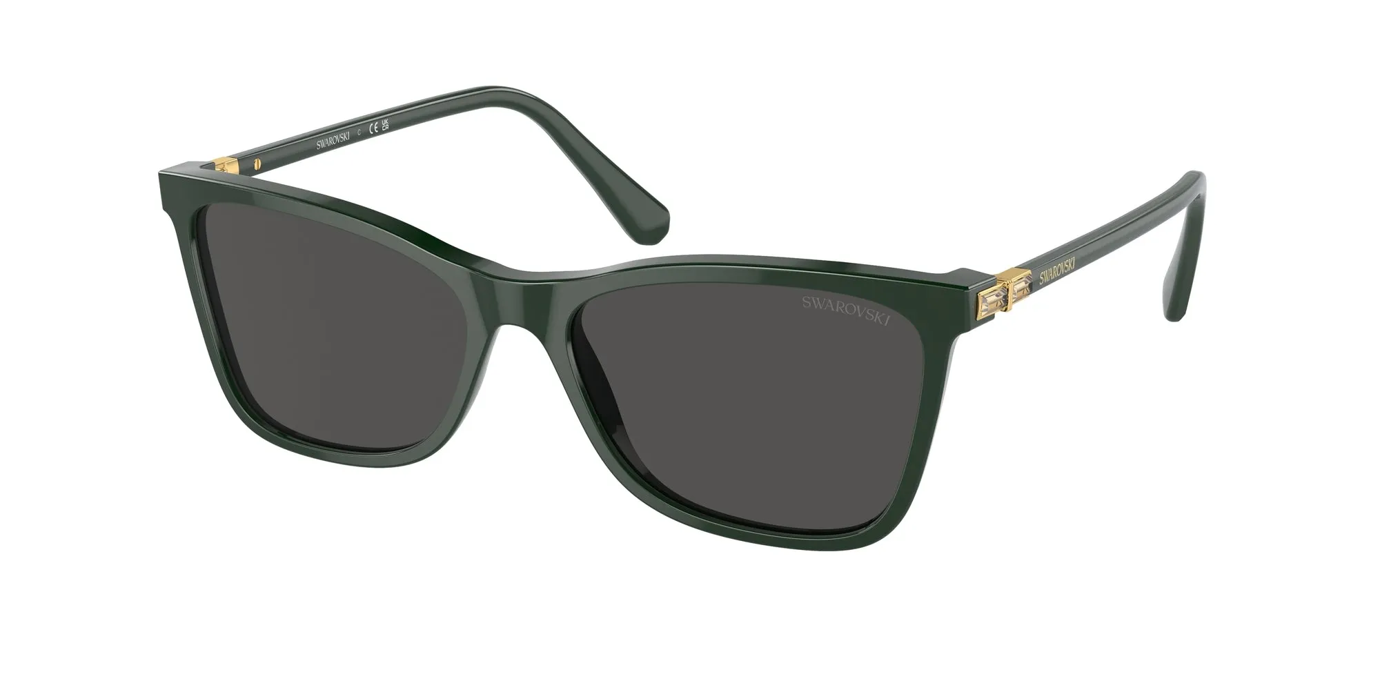 Swarovski SK6004 102687 Occhiali da sole Acetato Verde Grigio Squadrata Normale - immagine 1