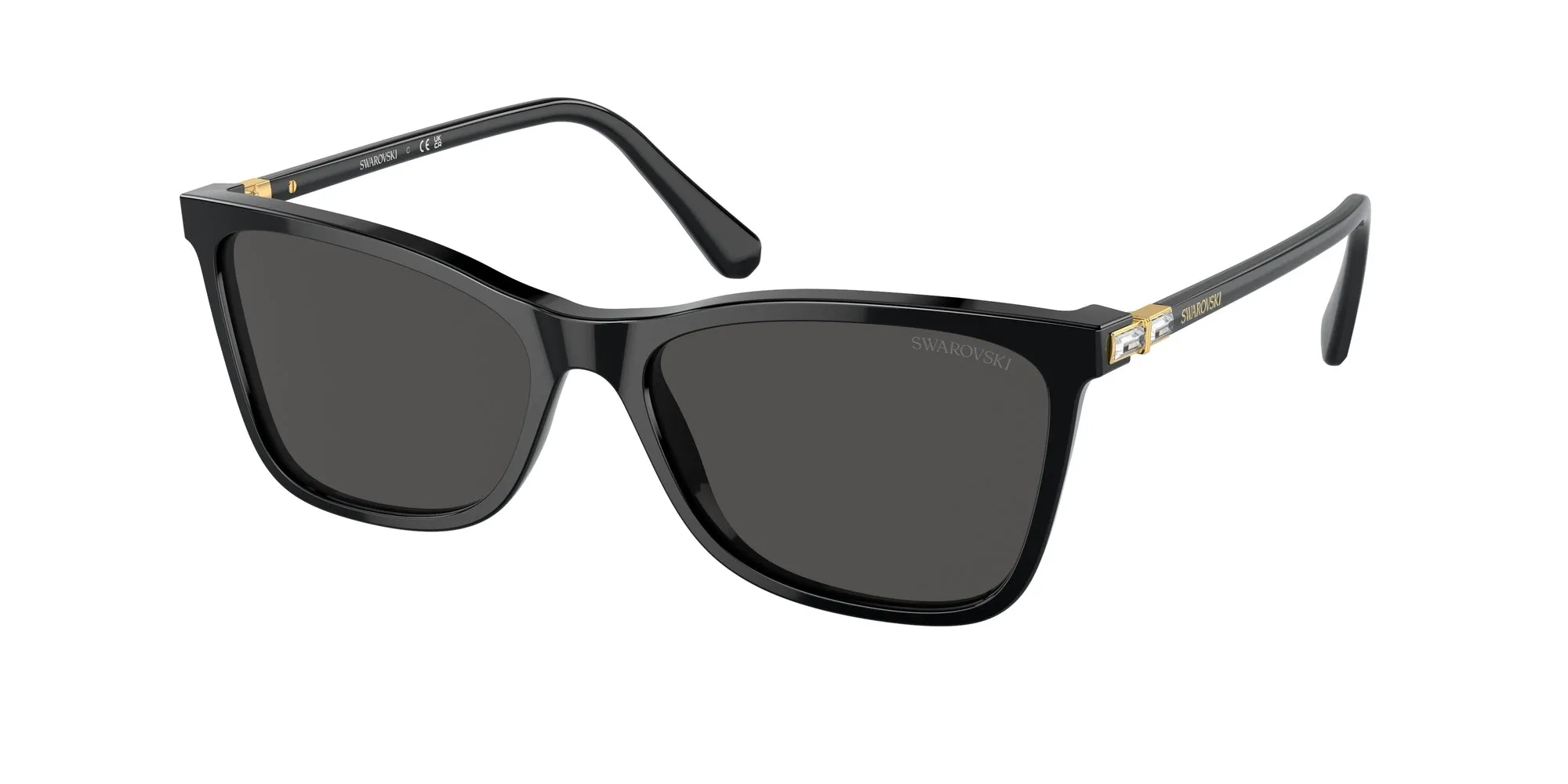 Swarovski SK6004 100187 Occhiali da sole Acetato Nero Grigio Squadrata Normale - immagine 1