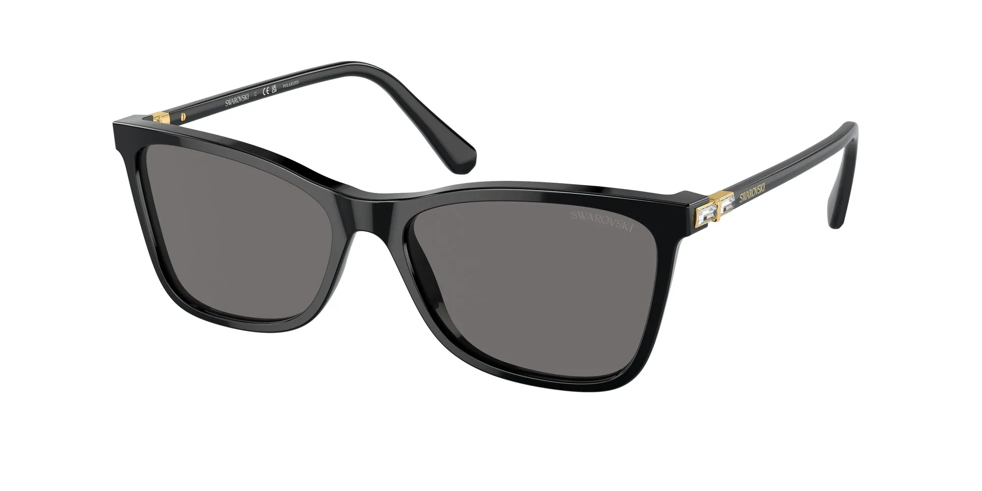 Swarovski SK6004 100181 Occhiali da sole Acetato Nero Grigio Squadrata Polarizzata - immagine 1