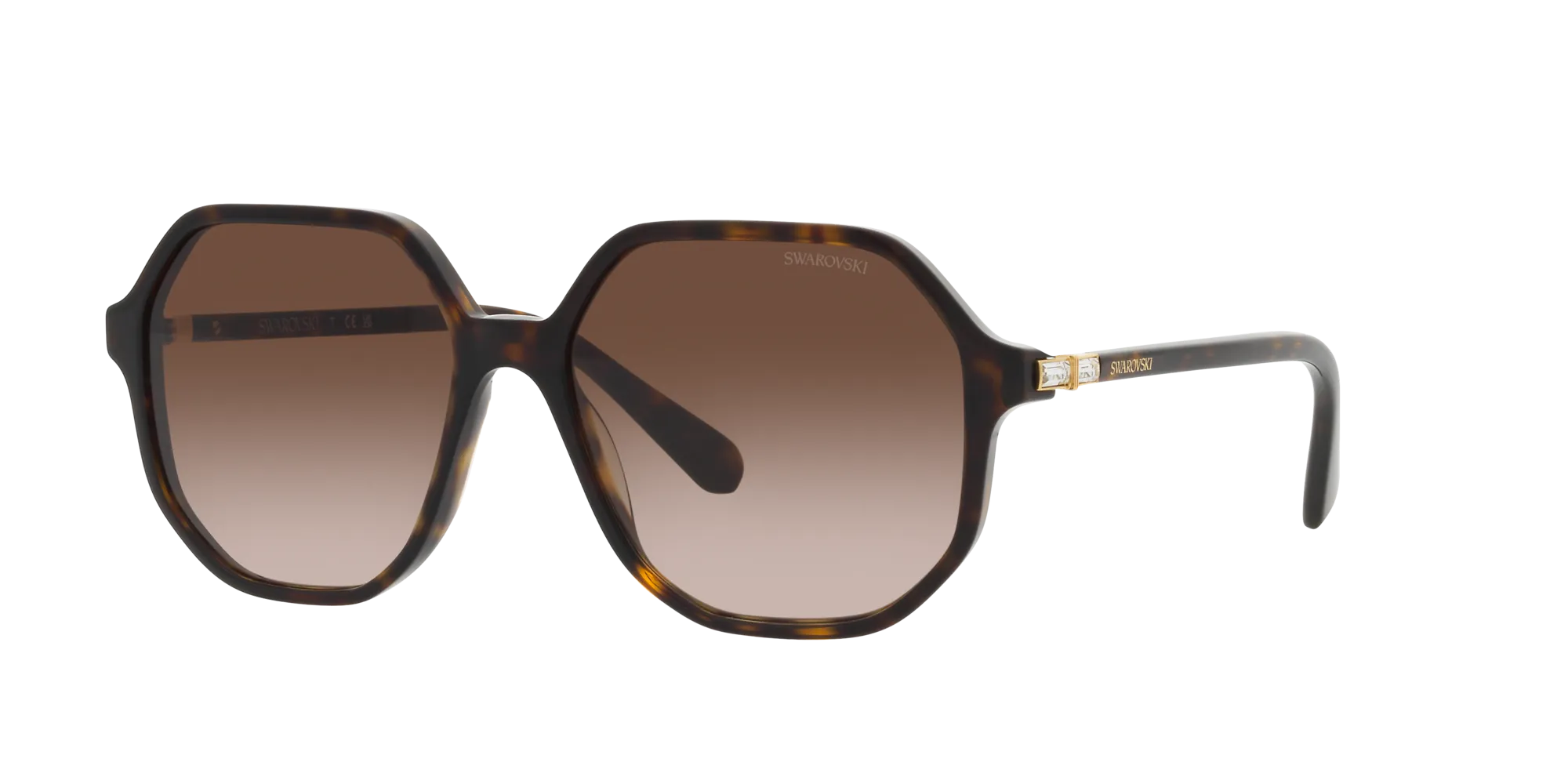 Swarovski SK6003 100213 Occhiali da sole Acetato Tartaruga Marrone Geometrica Normale Sfumato - immagine 3