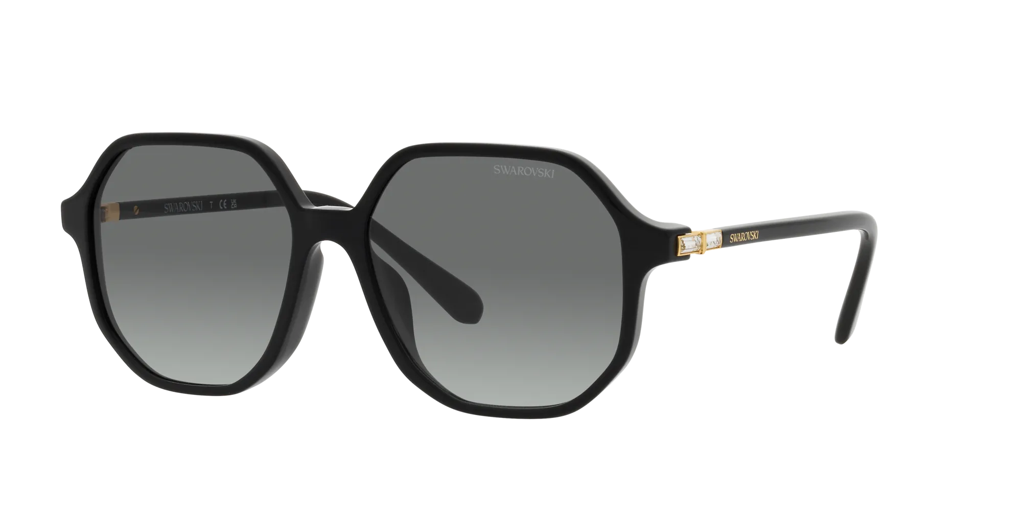 Swarovski SK6003 100111 Occhiali da sole Acetato Nero Grigio Geometrica Normale Sfumato - immagine 3