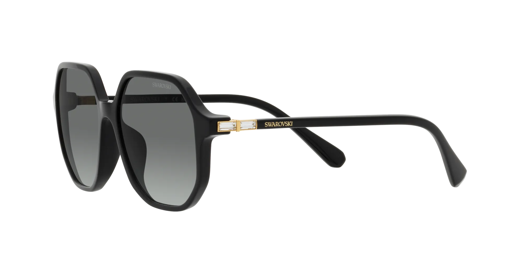 Swarovski SK6003 100111 Occhiali da sole Acetato Nero Grigio Geometrica Normale Sfumato - immagine 4