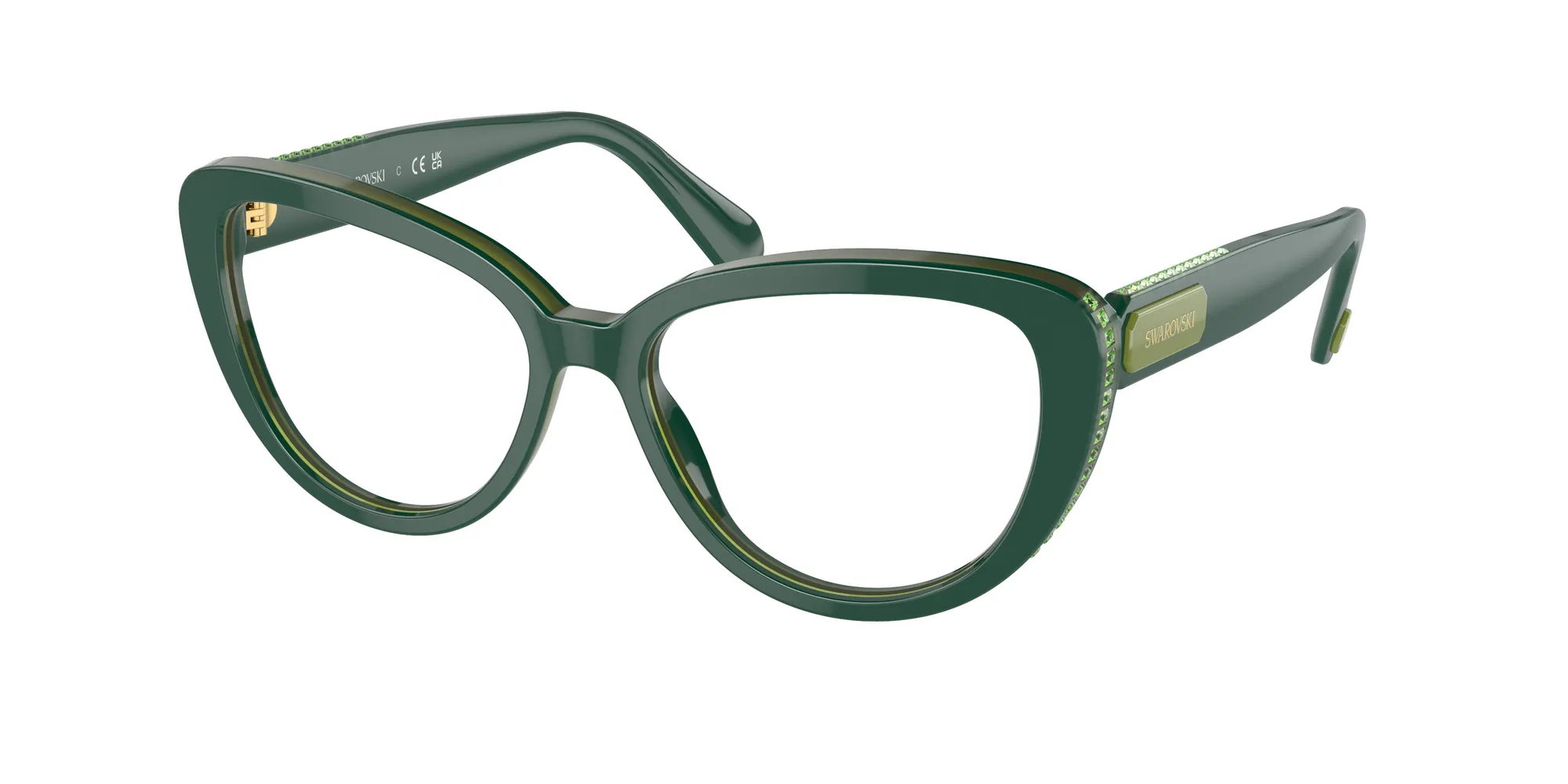 Swarovski SK2014 1017 Montature da vista Acetato Verde Cat Eye Normale - immagine 1