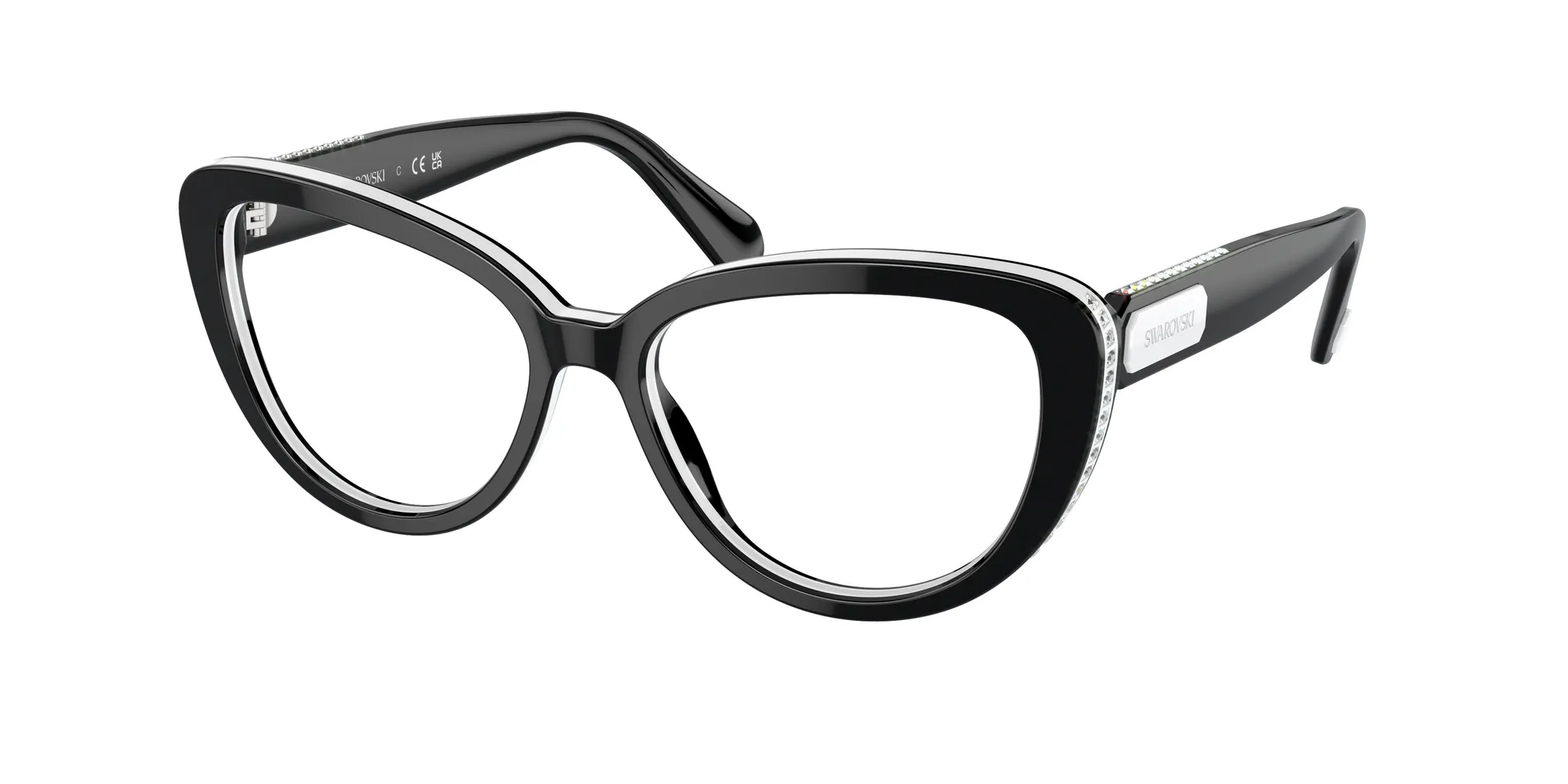Swarovski SK2014 1015 Montature da vista Acetato Nero Trasparente Cat Eye Normale - immagine 1