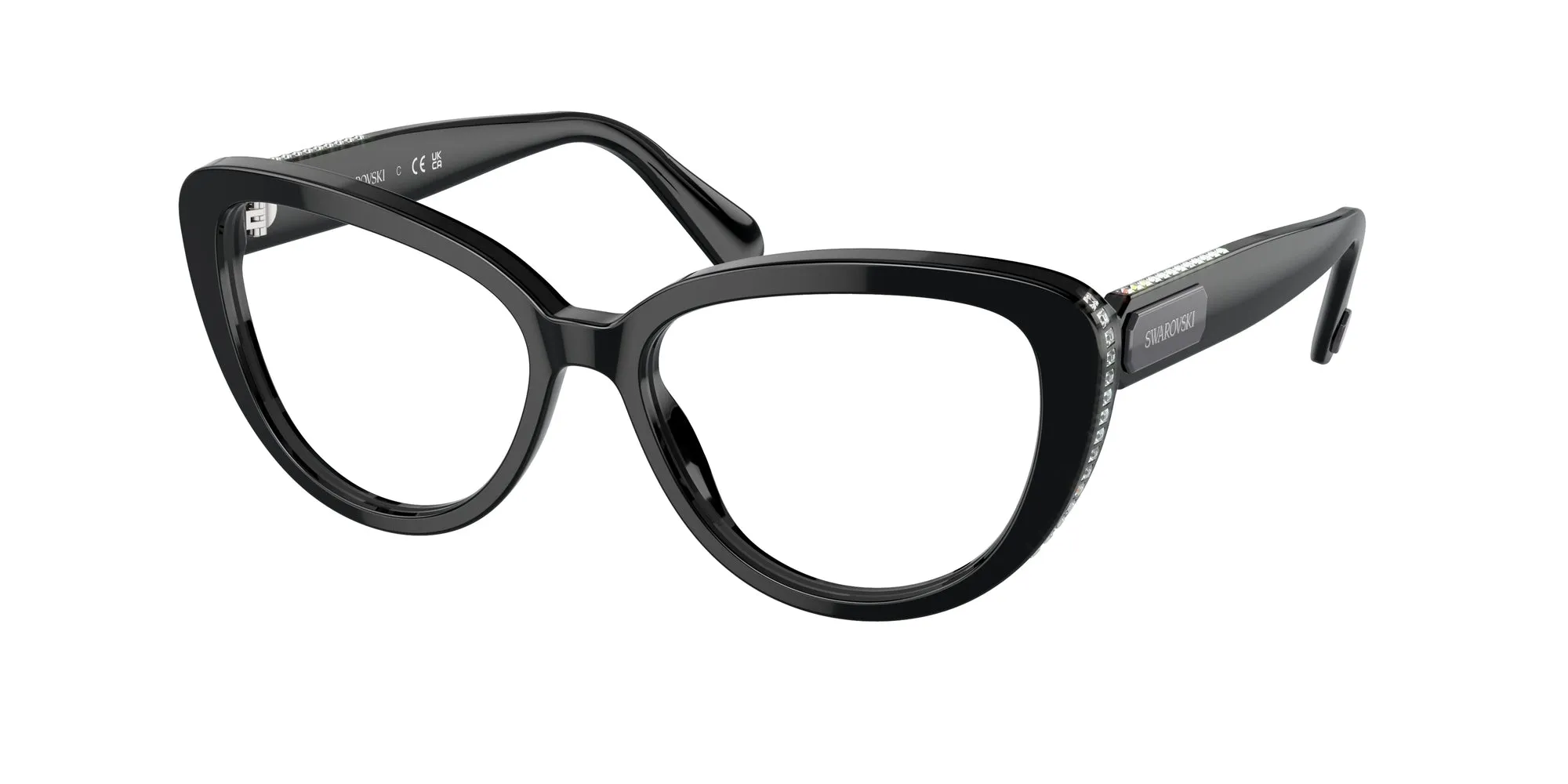 Swarovski SK2014 1010 Montature da vista Acetato Nero Cat Eye Normale - immagine 1