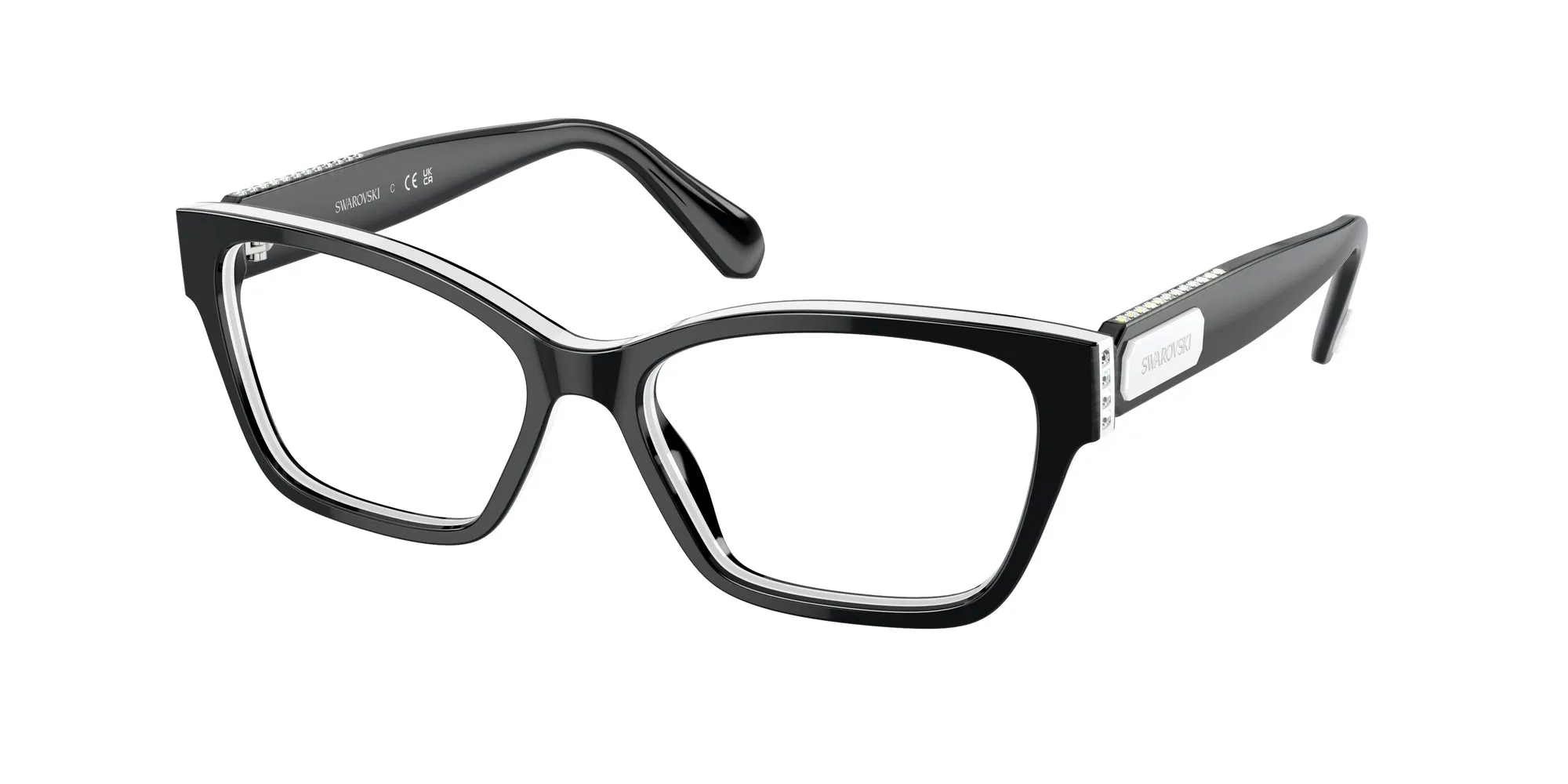 Swarovski SK2013 1015 Montature da vista Acetato Nero Trasparente Squadrata Normale - immagine 1