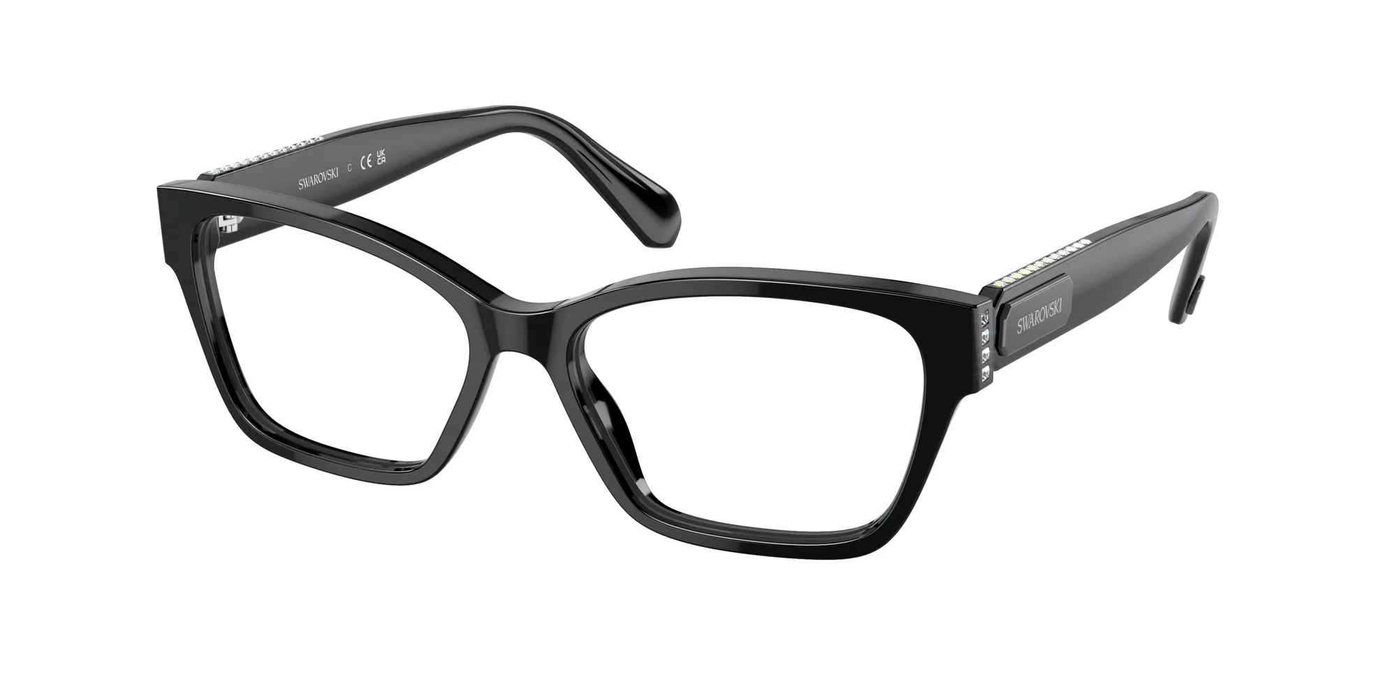 Swarovski SK2013 1010 Montature da vista Acetato Nero Trasparente Squadrata Normale - immagine 1
