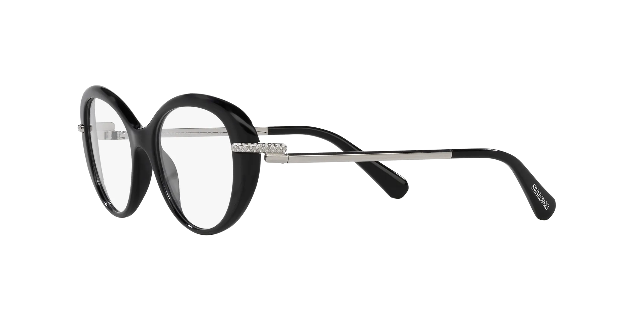 Swarovski SK2001 1038 Montature da vista Acetato Nero Trasparente Rotonda Normale - immagine 4