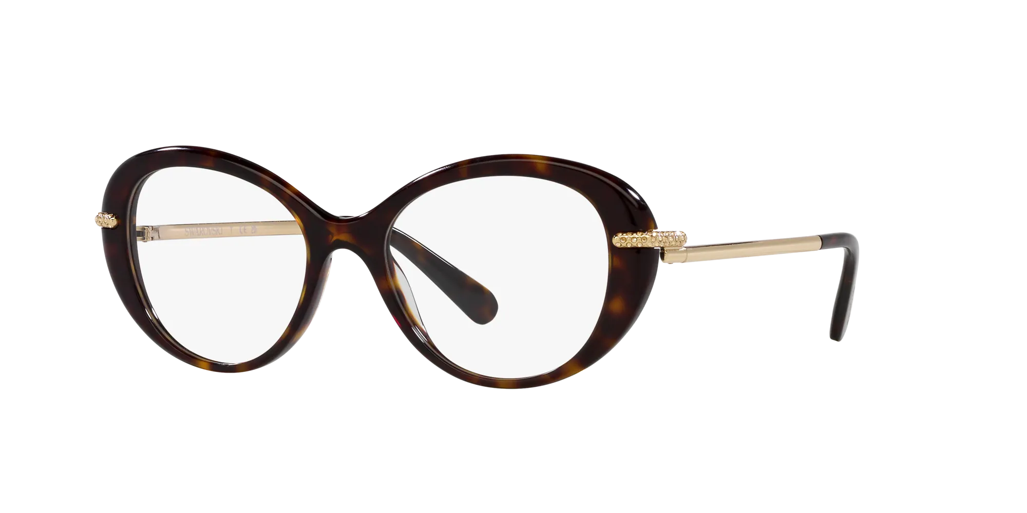 Swarovski SK2001 1002 Montature da vista Acetato Marrone Trasparente Rotonda Normale - immagine 3