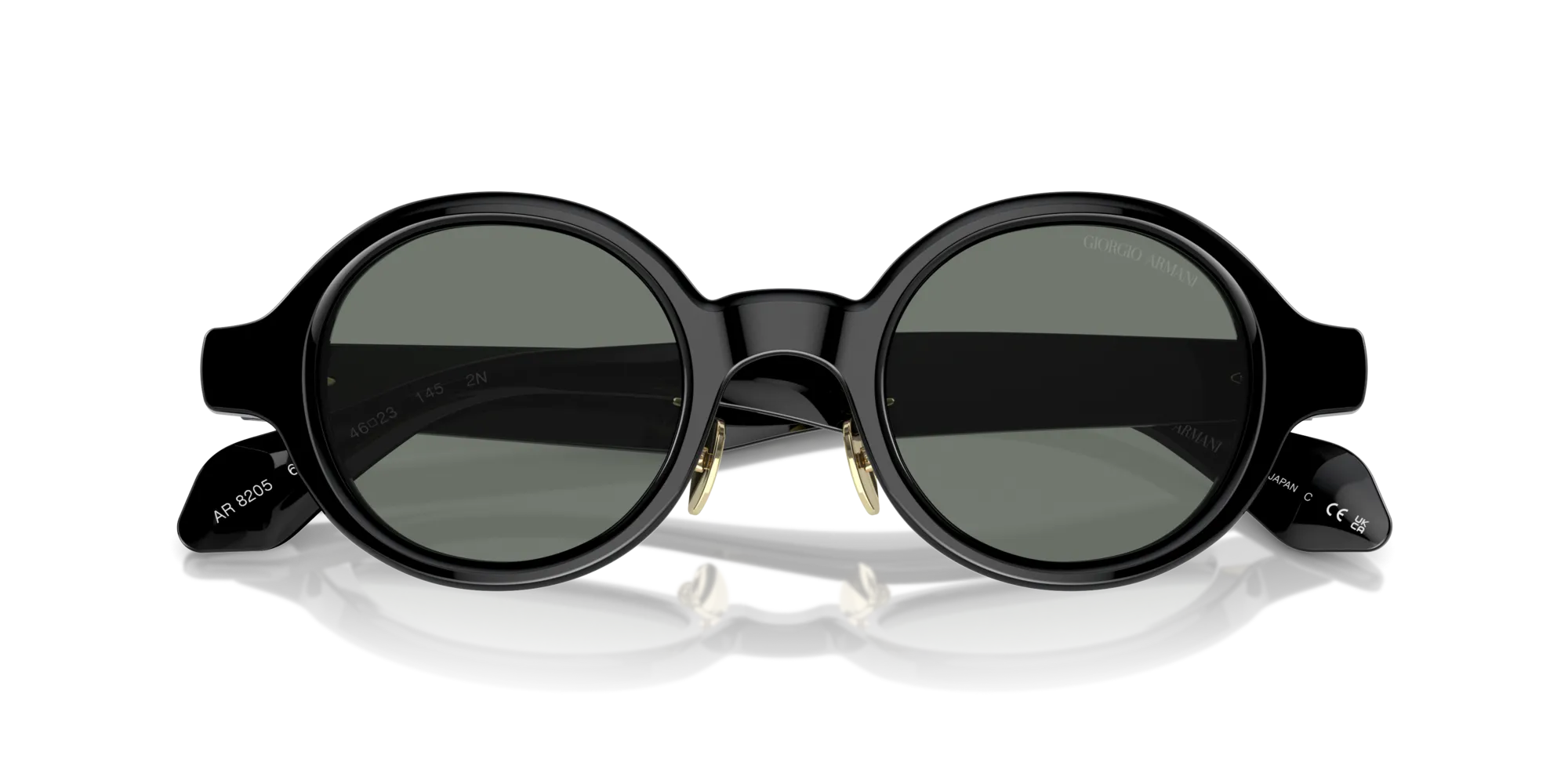 Giorgio Armani AR8205 6060/1 Occhiali da sole Acetato Nero Grigio Rotonda Normale - immagine 2