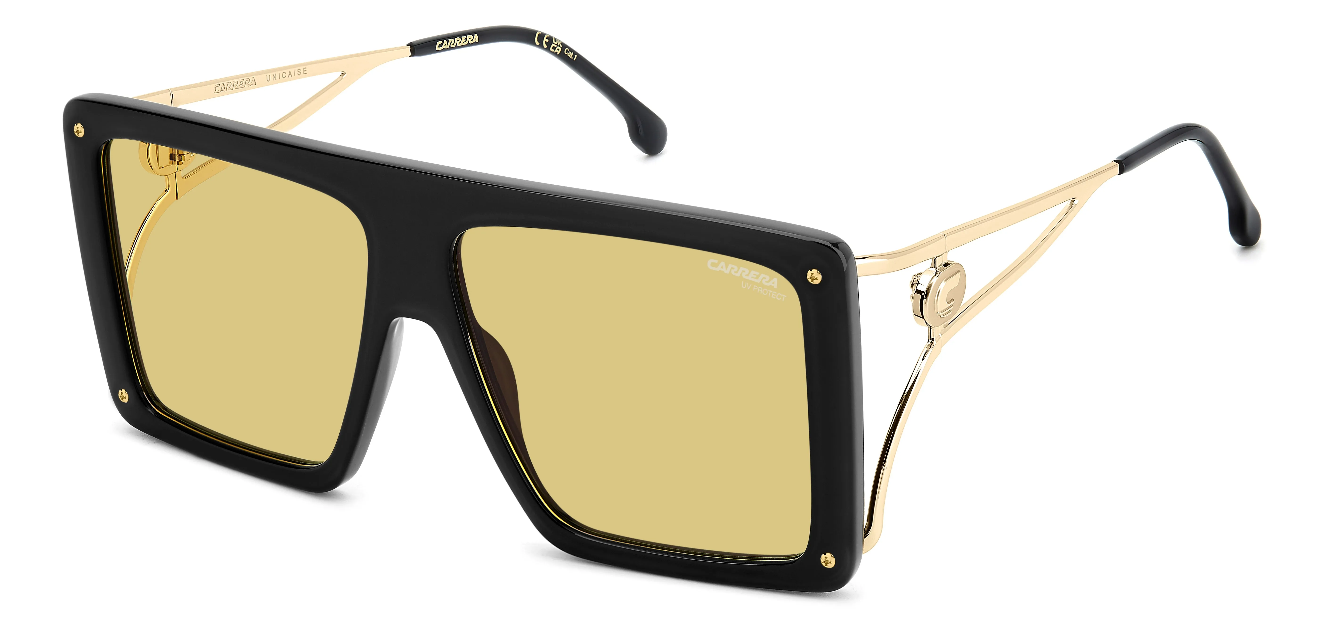Carrera CA UNICA/SE 71C/HW Occhiali da sole Acetato Nero Giallo Squadrata Normale - immagine 1