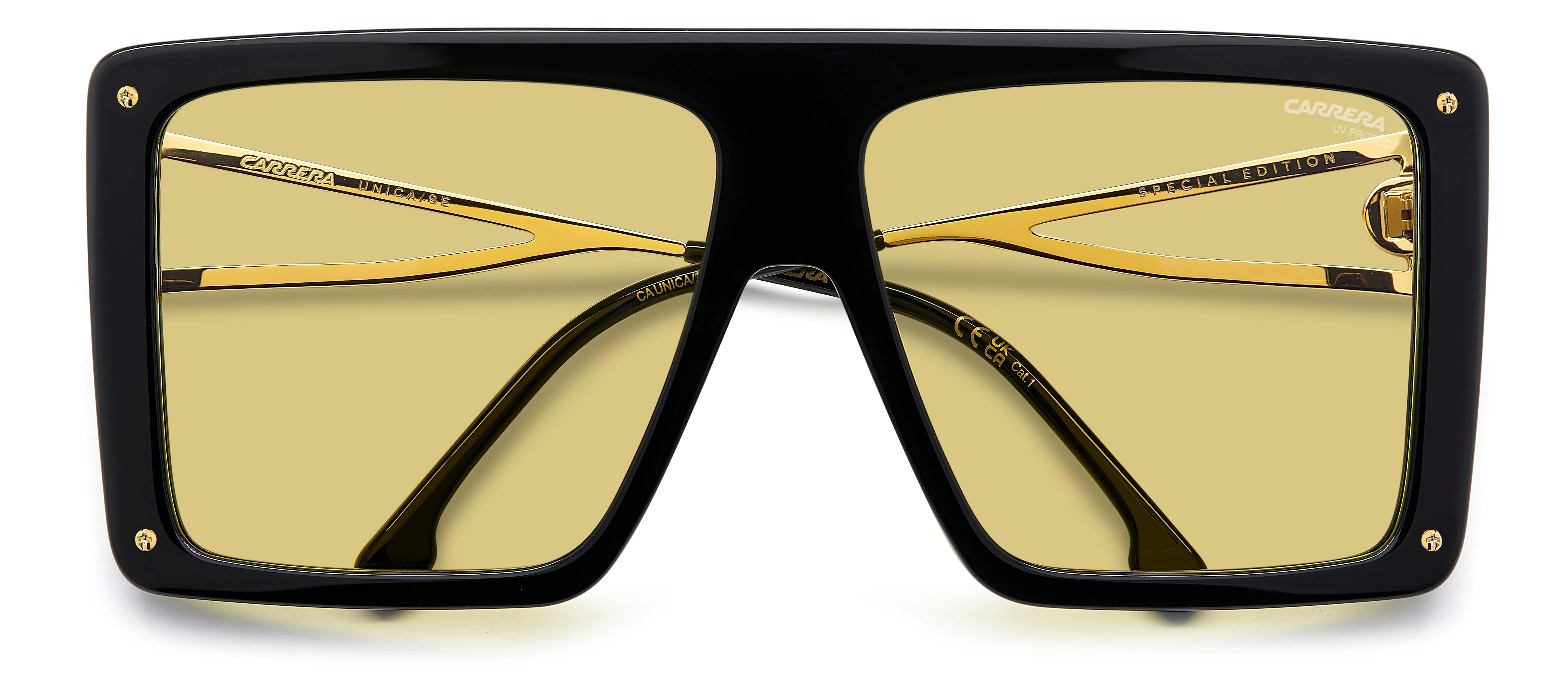 Carrera CA UNICA/SE 71C/HW Occhiali da sole Acetato Nero Giallo Squadrata Normale - immagine 3