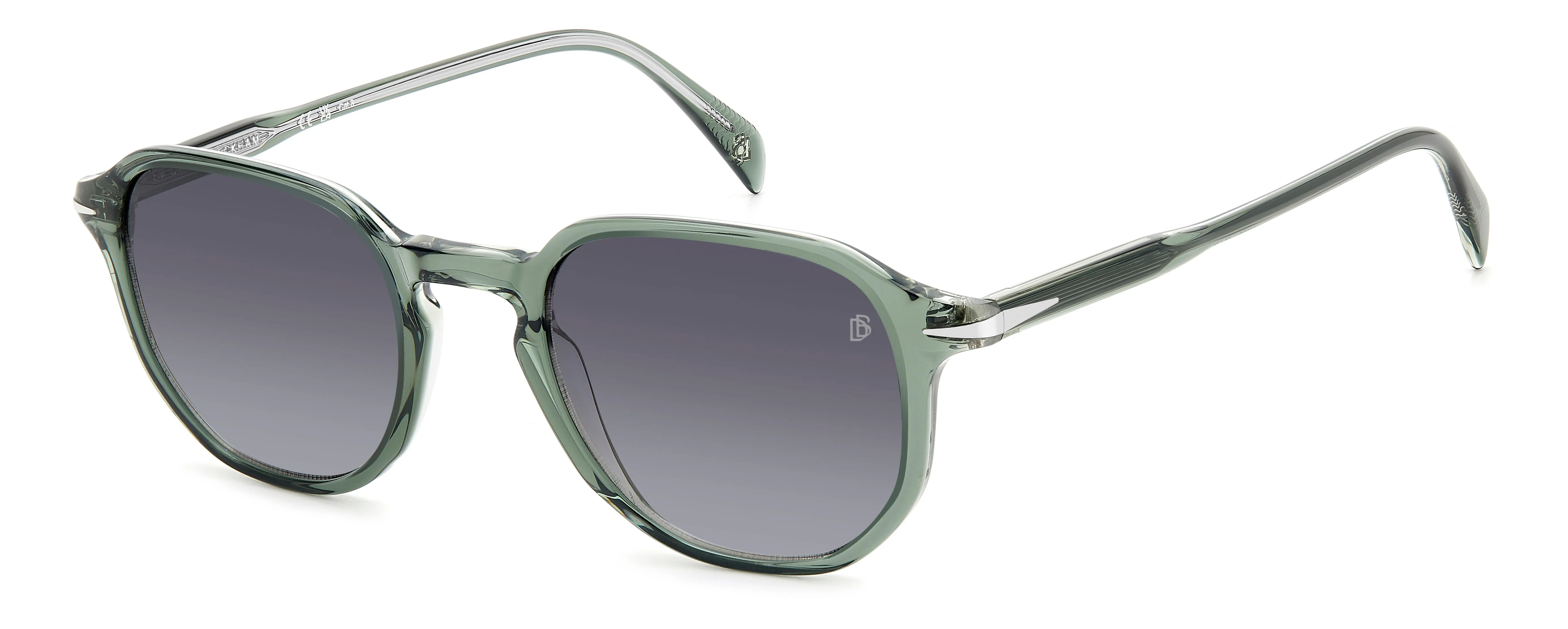DAVID BECKHAM DB 1140/S B59/9O Occhiali da sole Acetato Verde Grigio Geometrica Sfumato - immagine 1
