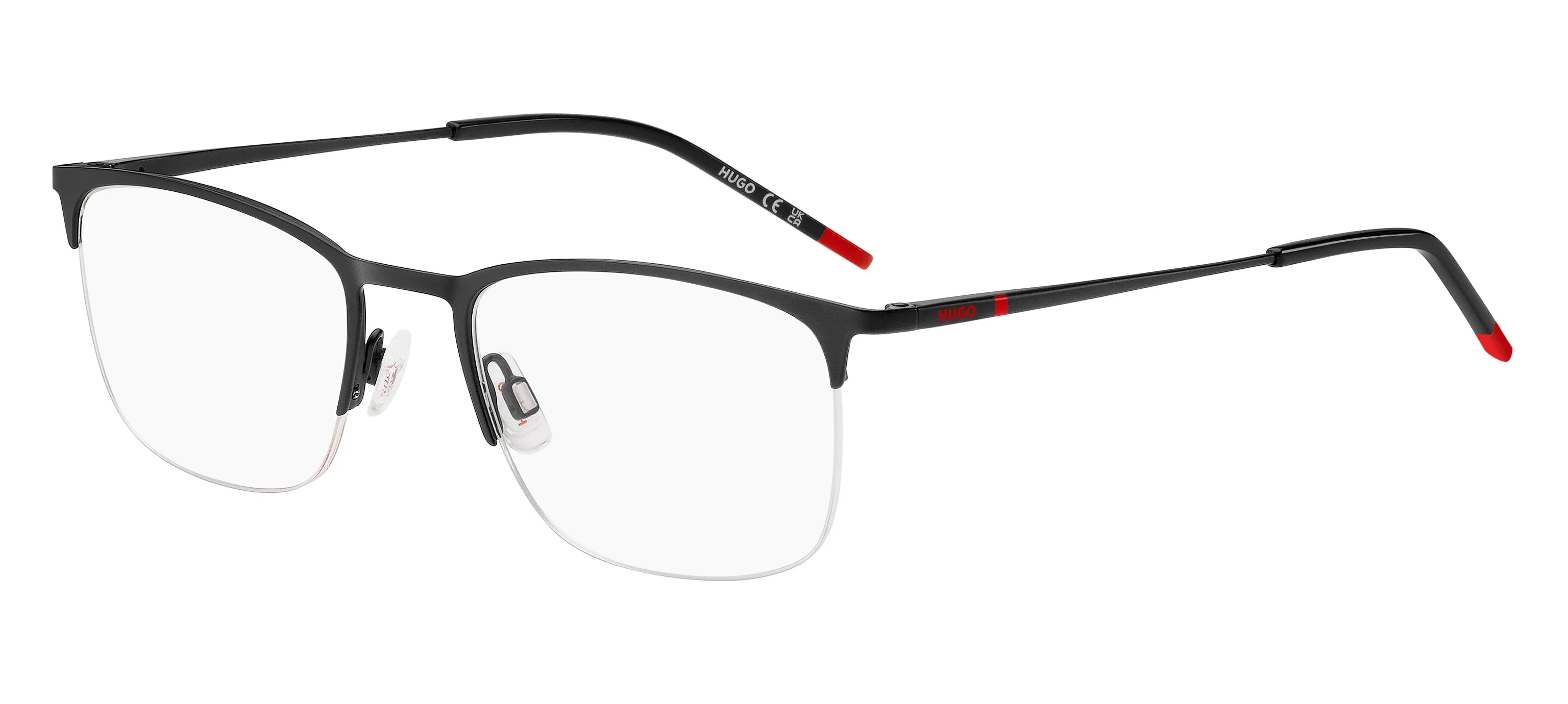 Hugo Boss HG 1291 OIT Montature da vista Acciaio Nero/Rosso Squadrata - immagine 1