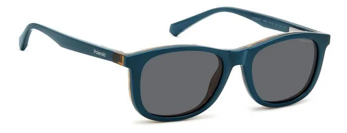 Polaroid Junior Polaroid PLD 8054/CS YAP/M9 Occhiali da sole bambino Plastica Havana Grigio Squadrata Polarizzata - immagine 2