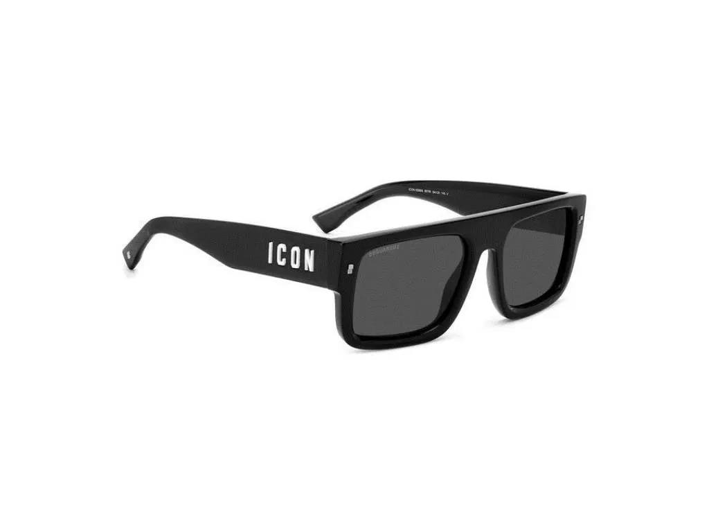 Dsquared2 ICON 0008/S 807/IR Occhiali da sole Plastica Nero Grigio Geometrica - immagine 4