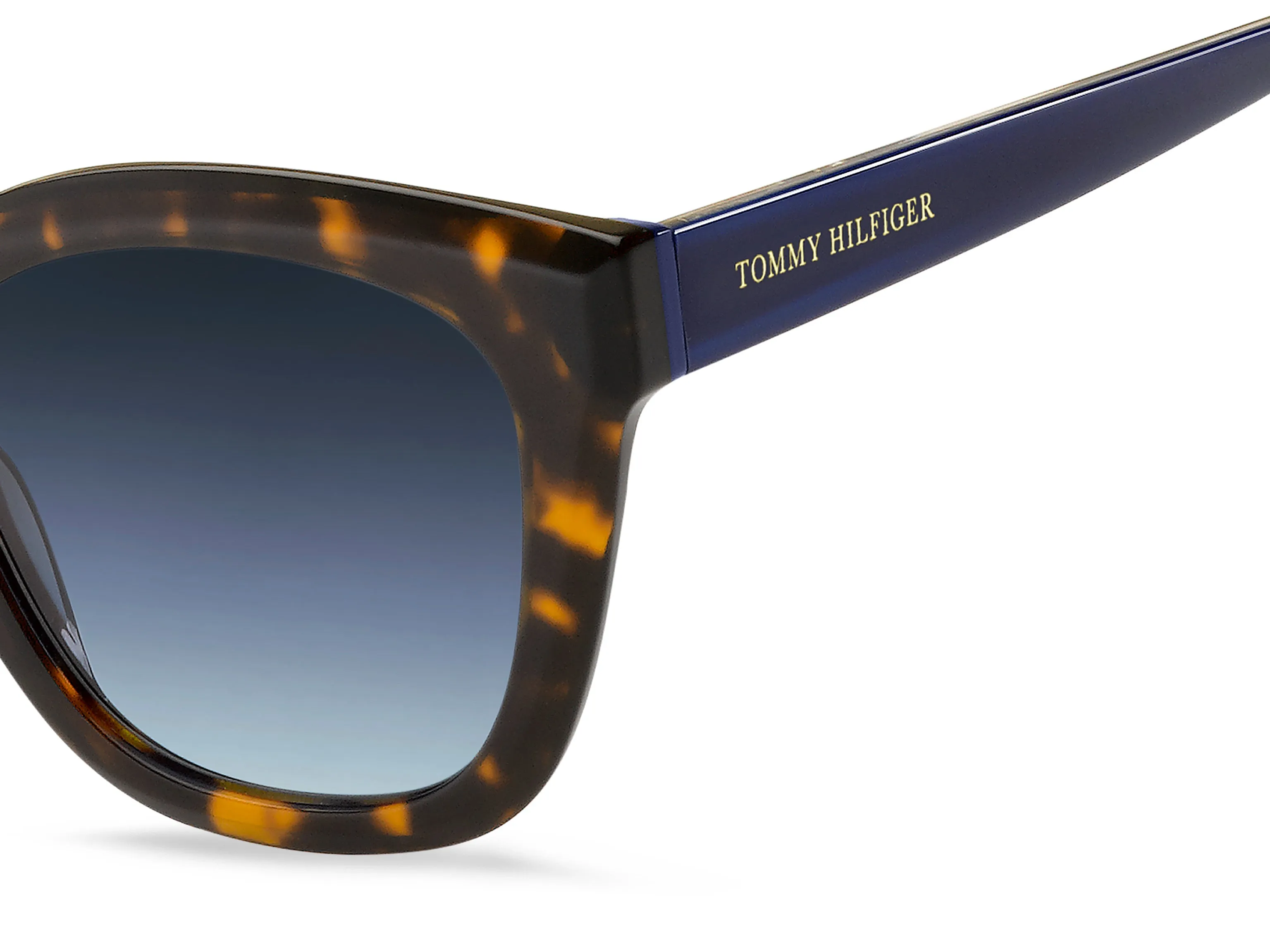 Tommy Hilfiger TH 1884/S 086/GB Occhiali da sole Acetato Havana Blu Cat Eye Sfumato - immagine 3