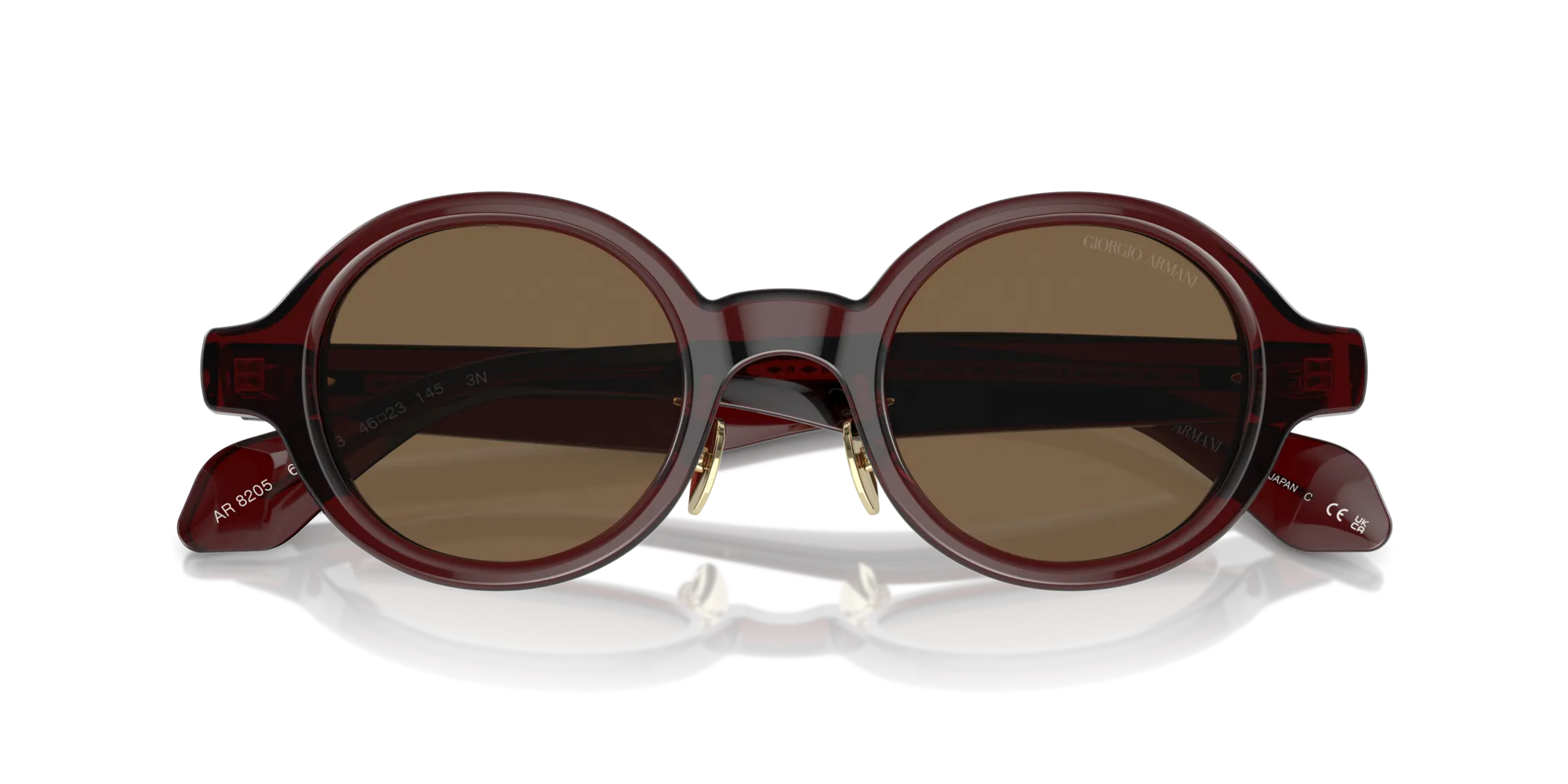 Giorgio Armani AR8205 606273 Occhiali da sole Acetato Marrone Marrone Rotonda Normale - immagine 2